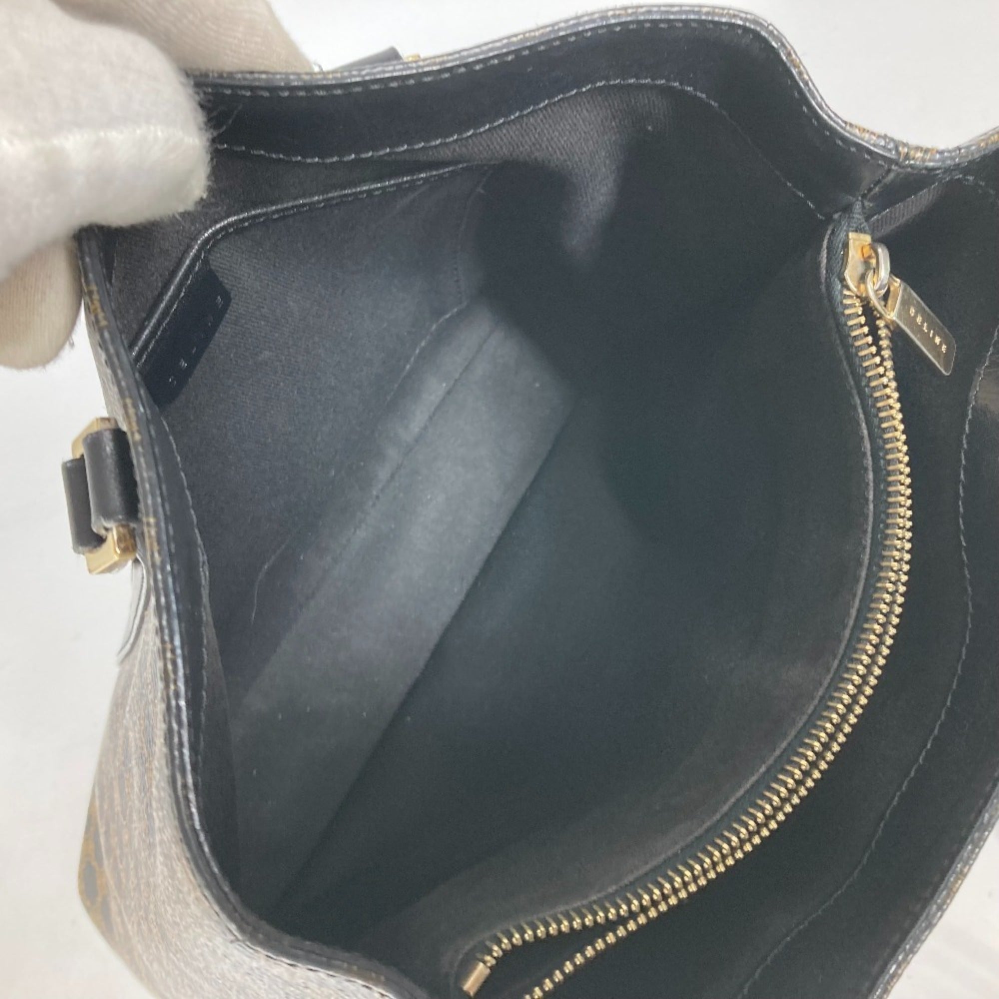 Celine Black Brown Pvc Leather Handbag Tote Bag (Pre-Owned)
