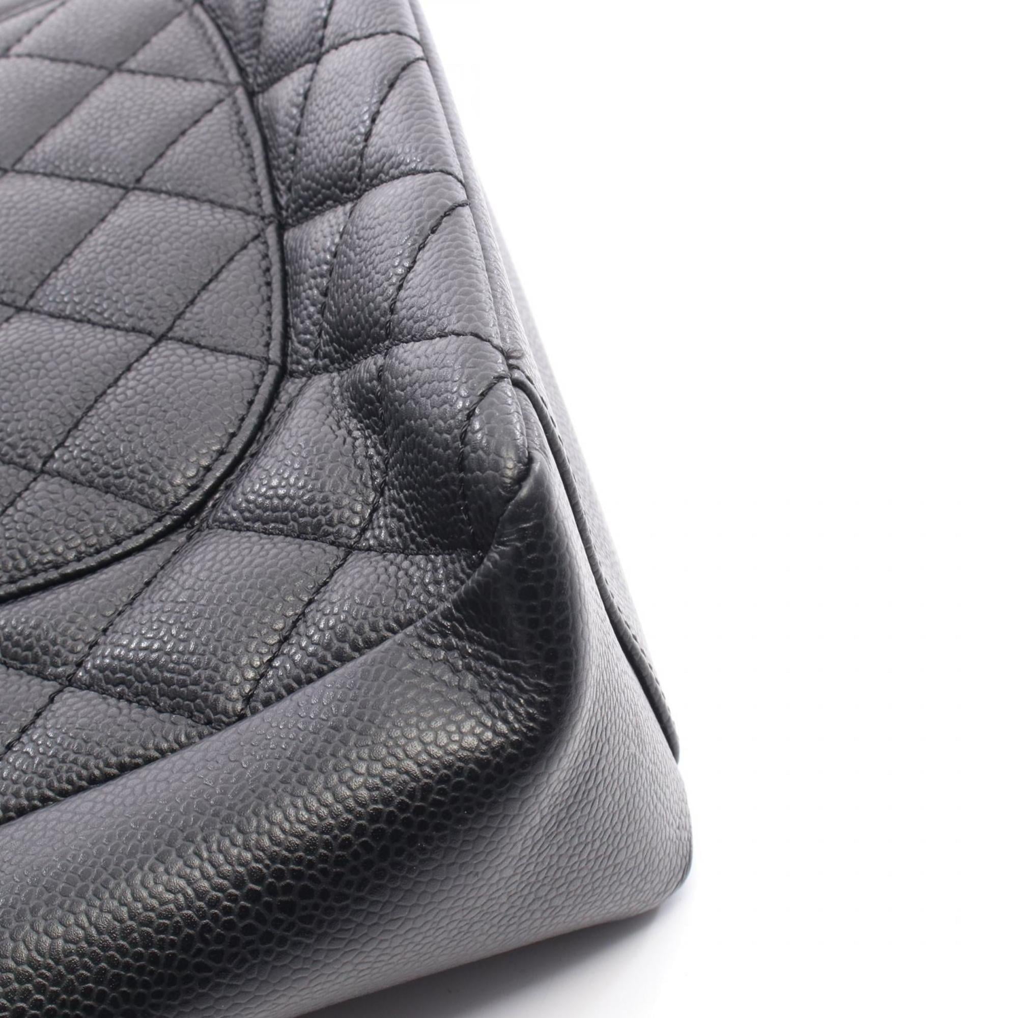 Chanel Black Leather Handbag Tote Bag (Pre-Owned)