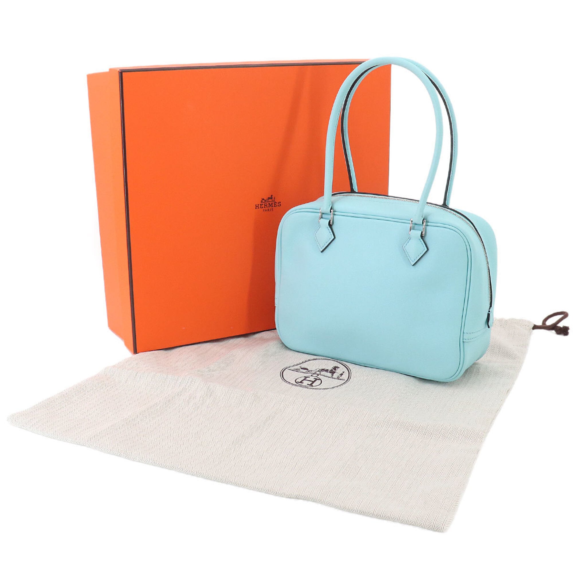 Hermes Blue Zephyr Swift Leather Handbag (Pre-Owned)
