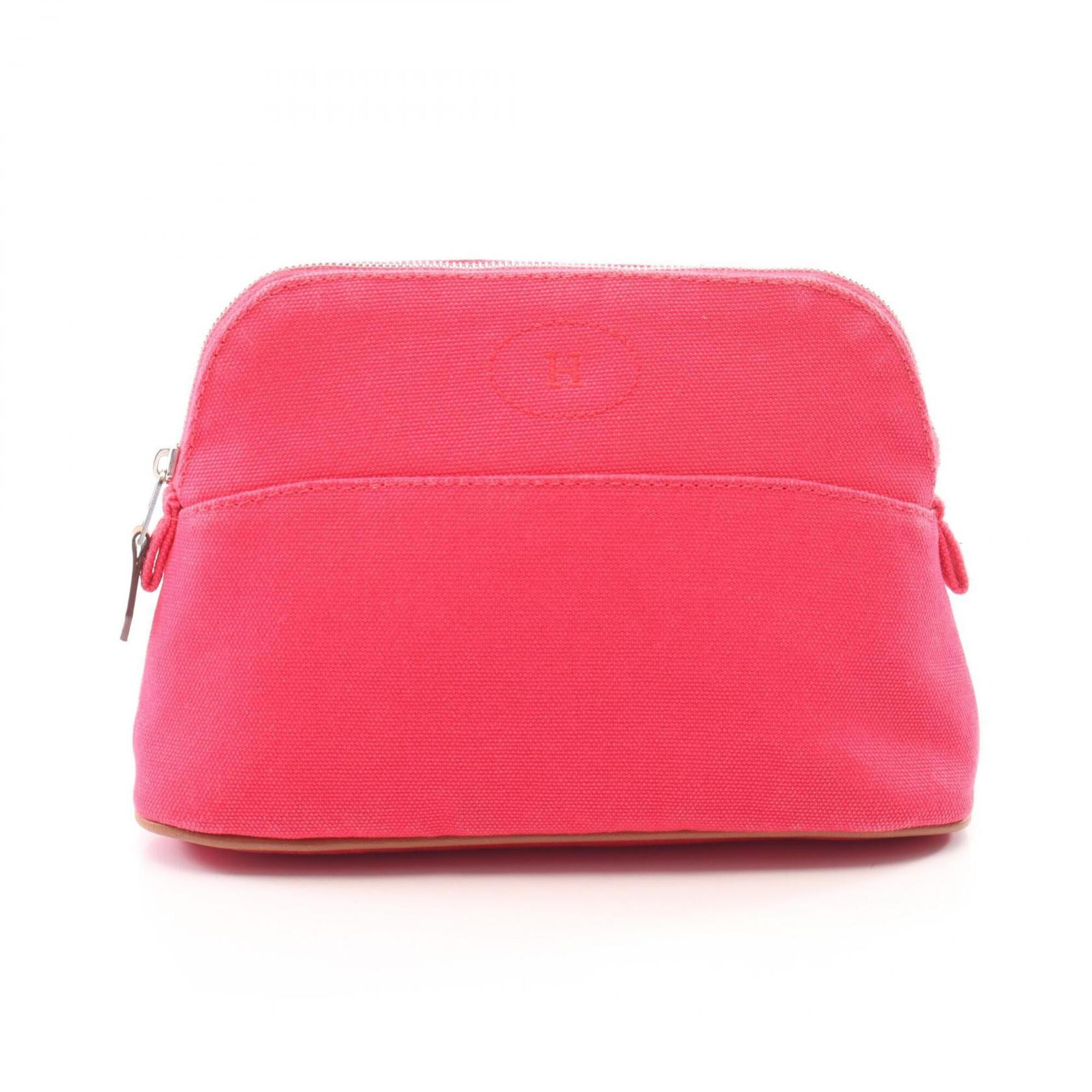 Hermes Brown Pink Canvas Handbag Pouch (Pre-Owned)