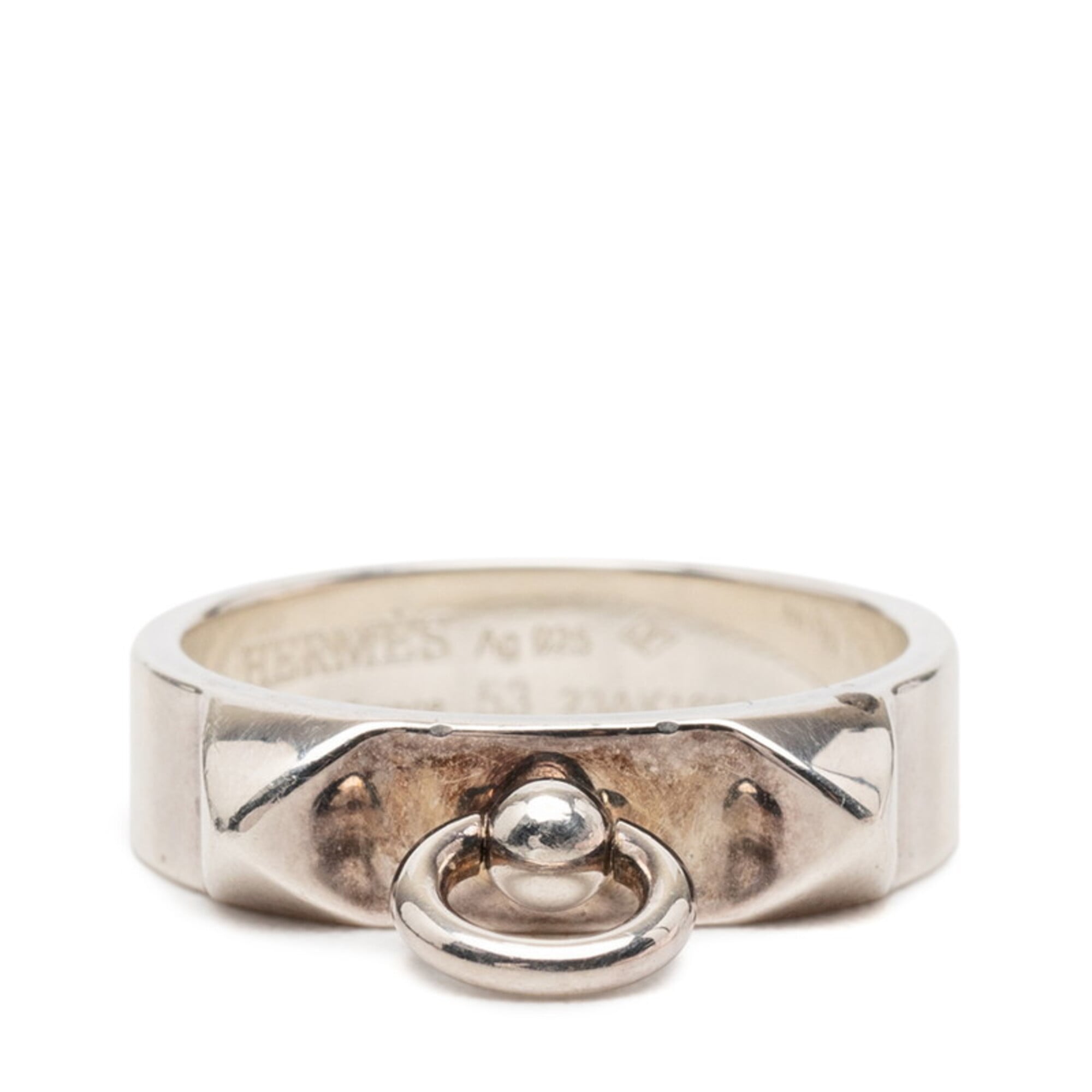 Hermes Silver Silver 925 Band Ring (Pre-Owned)