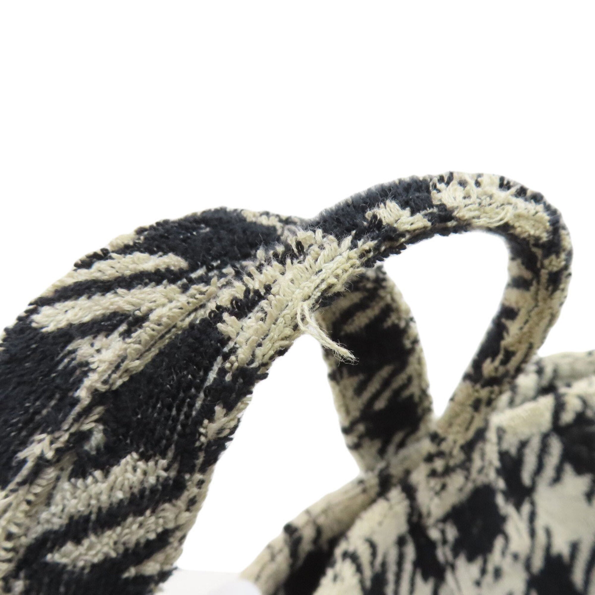 Miu Miu Black White Pile Fabric Handbag (Pre-Owned)