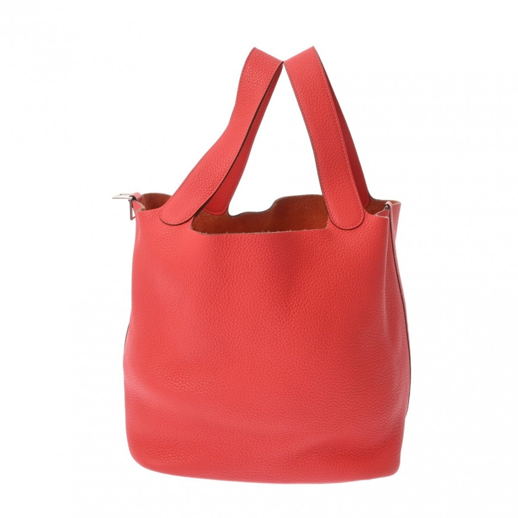 Hermes Red Color Taurillon Clemence Leather Handbag (Pre-Owned)