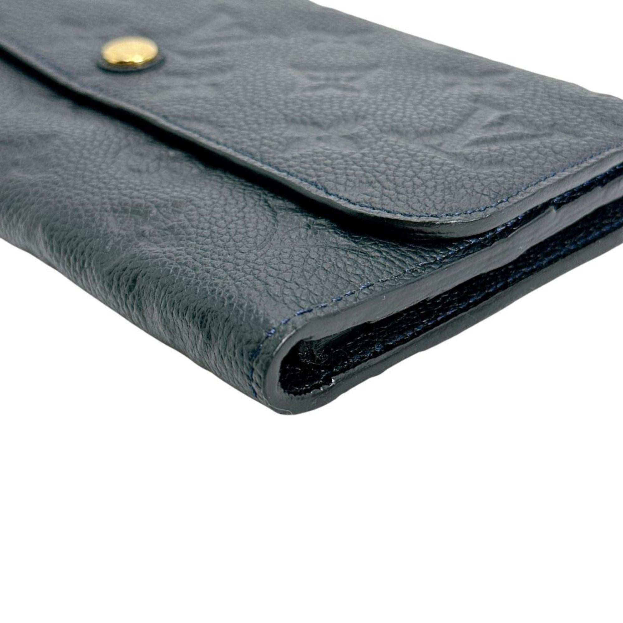 Louis Vuitton Infini Navy Monogram Empreinte Long Wallet (Tri-Fold) (Pre-Owned)