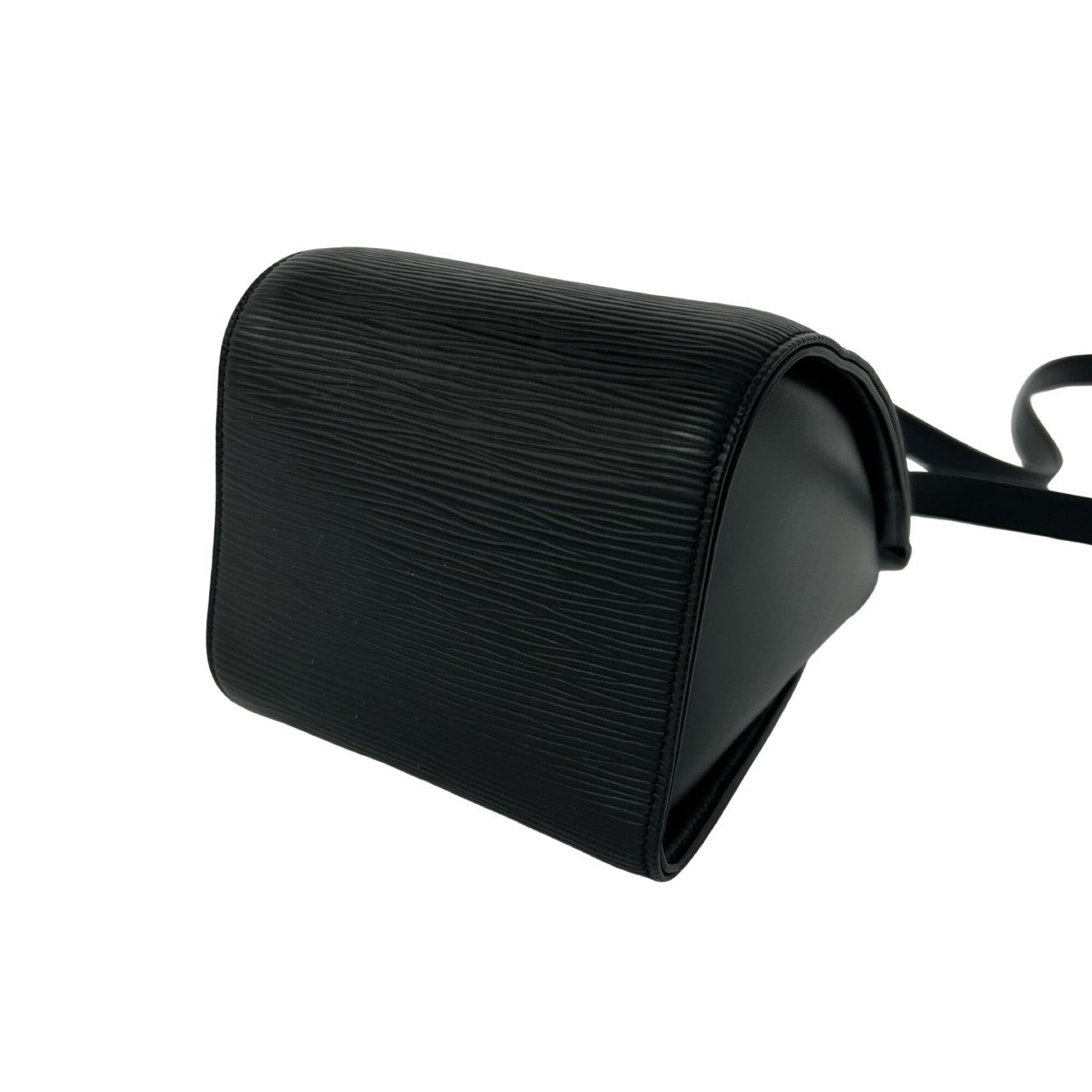 Louis Vuitton Black Leather Handbag Shoulder Bag (Pre-Owned)