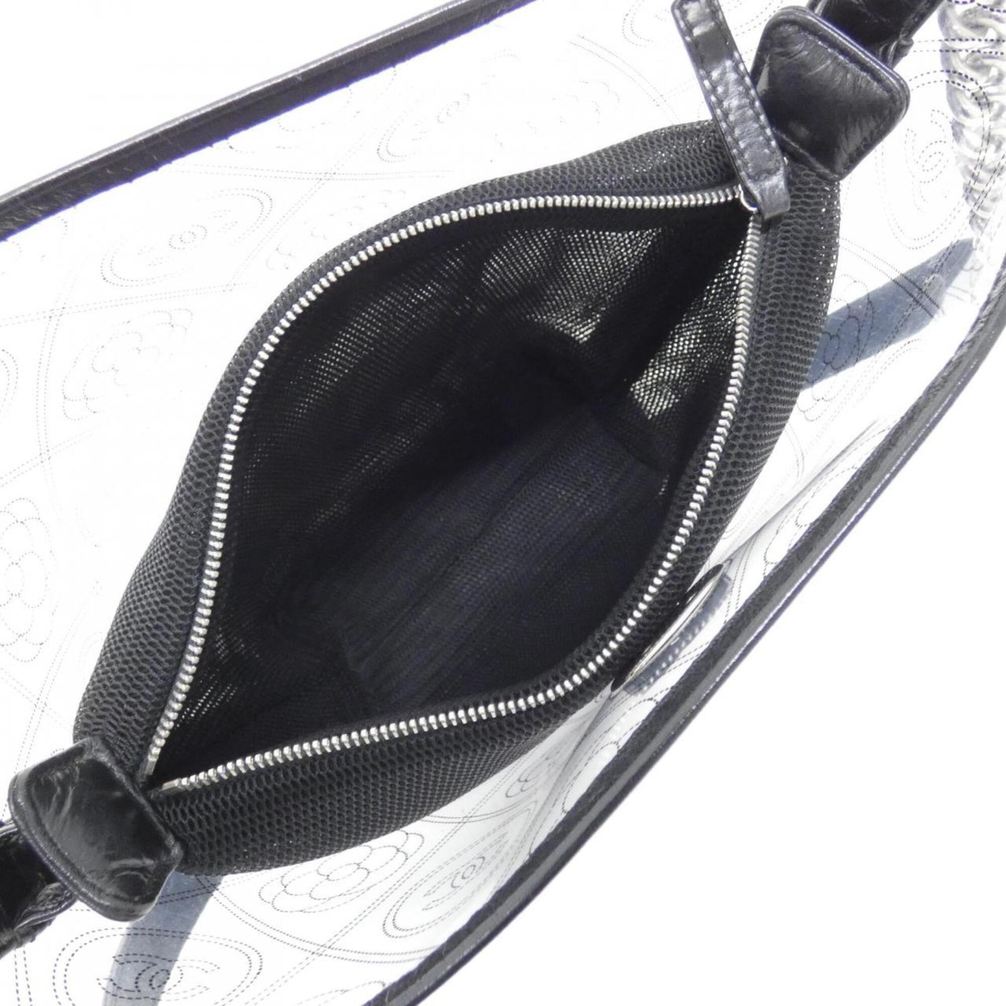 Chanel Black Clear Pvc Pouch Shoulder Bag (Pre-Owned)