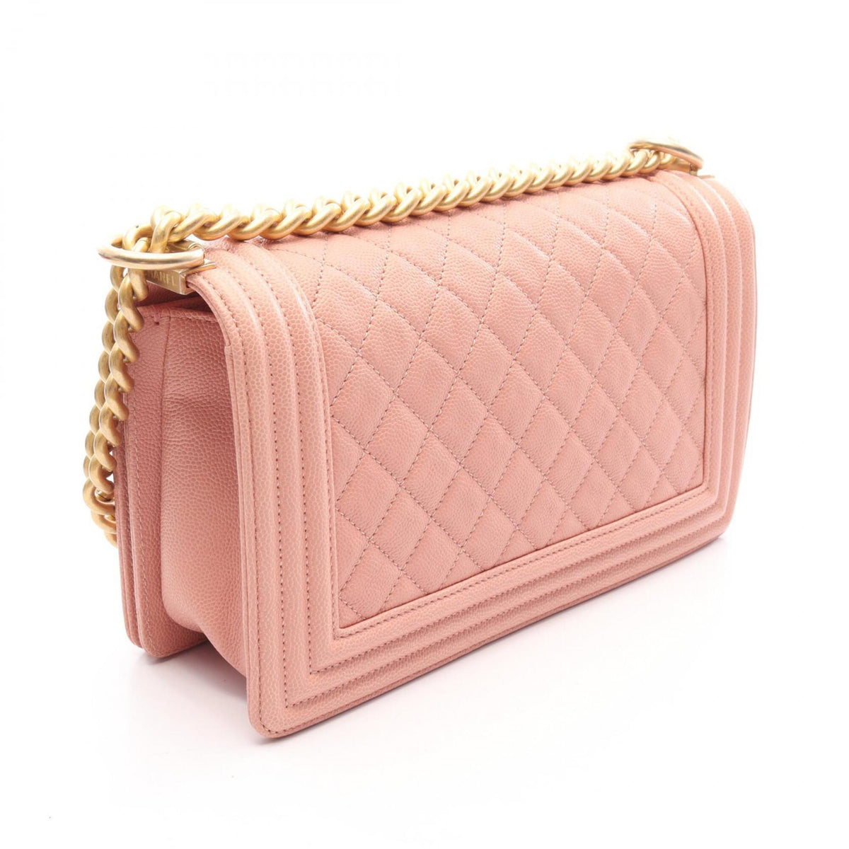 Chanel Pink Grained Calfskin Handbag Shoulder Bag (Pre-Owned)