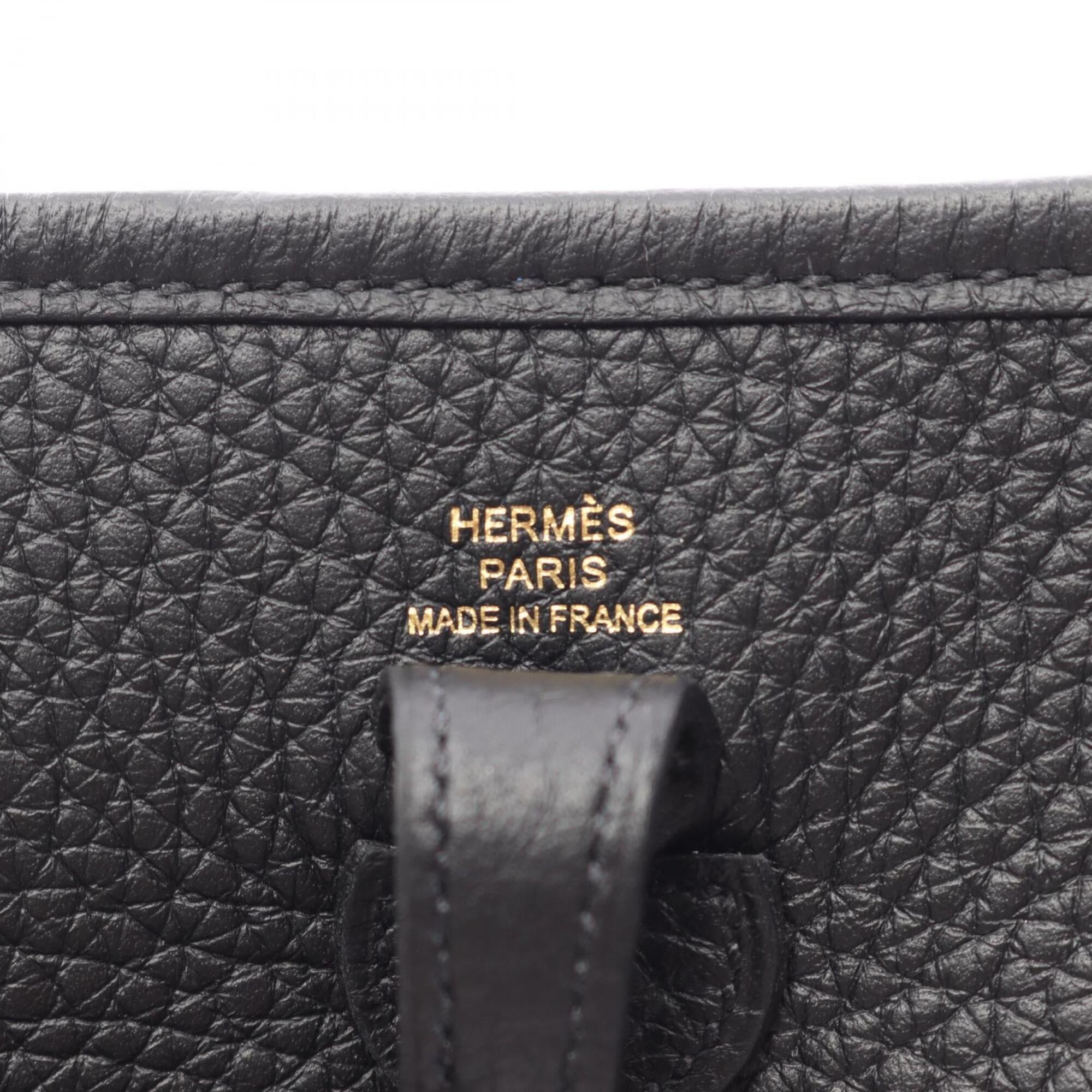 Hermes Black Taurillon Clemence Leather Handbag Shoulder Bag (Pre-Owned)