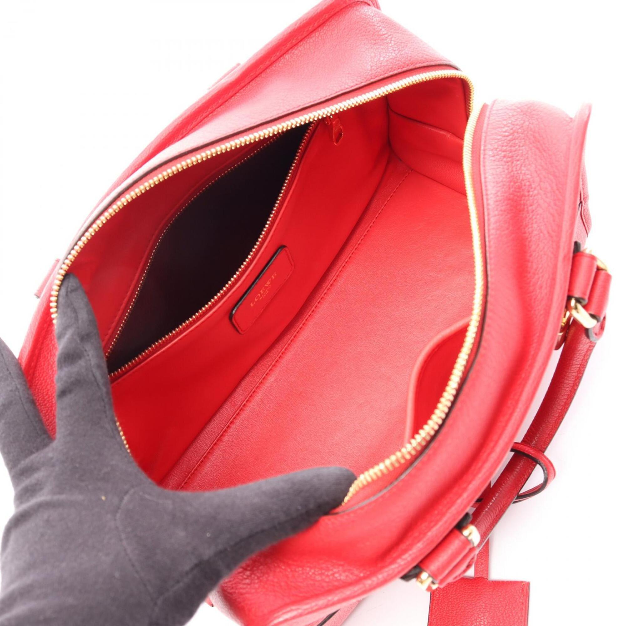 Loewe Red Color Leather Handbag (Pre-Owned)