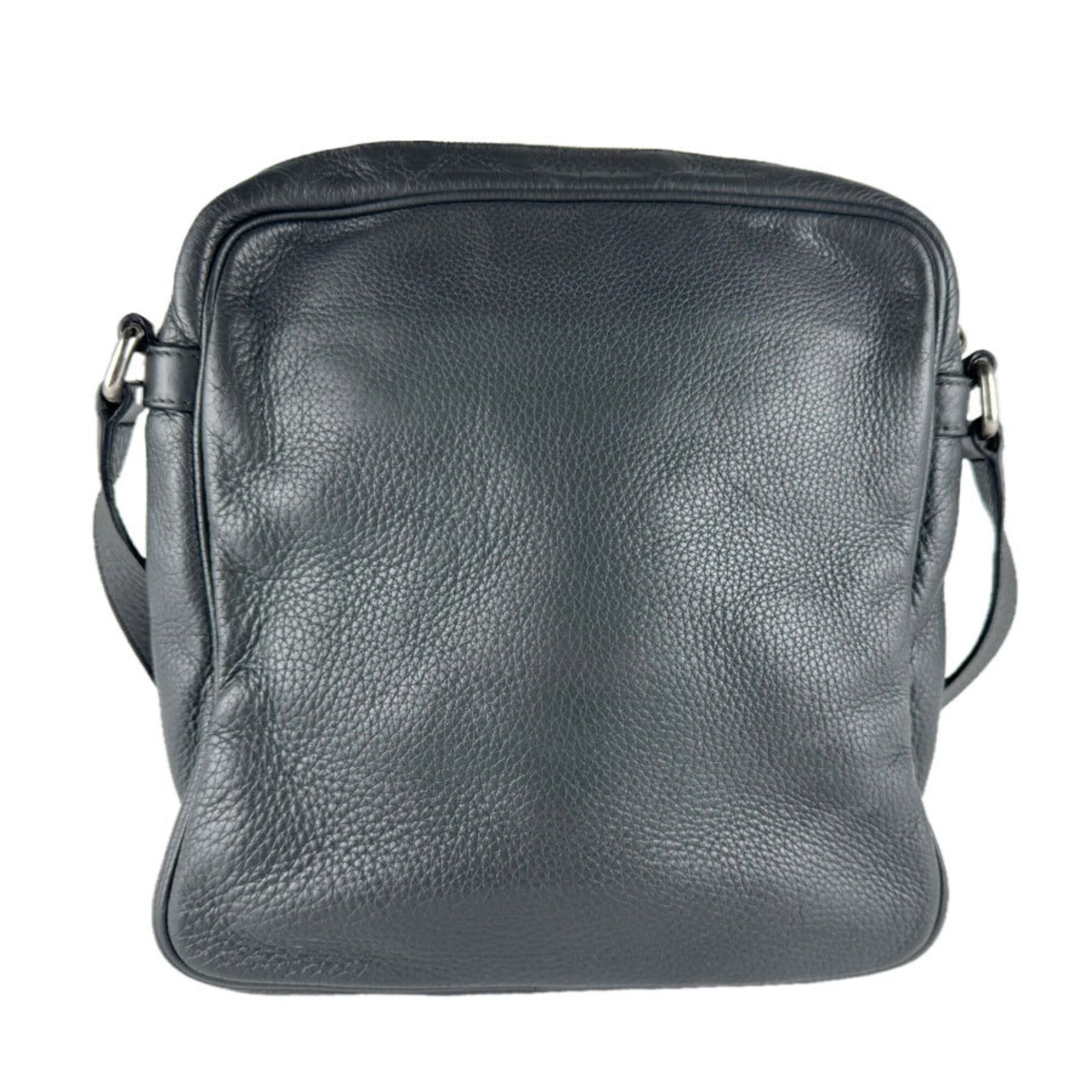 Gucci Dark Gray Leather Shoulder Bag (Pre-Owned)