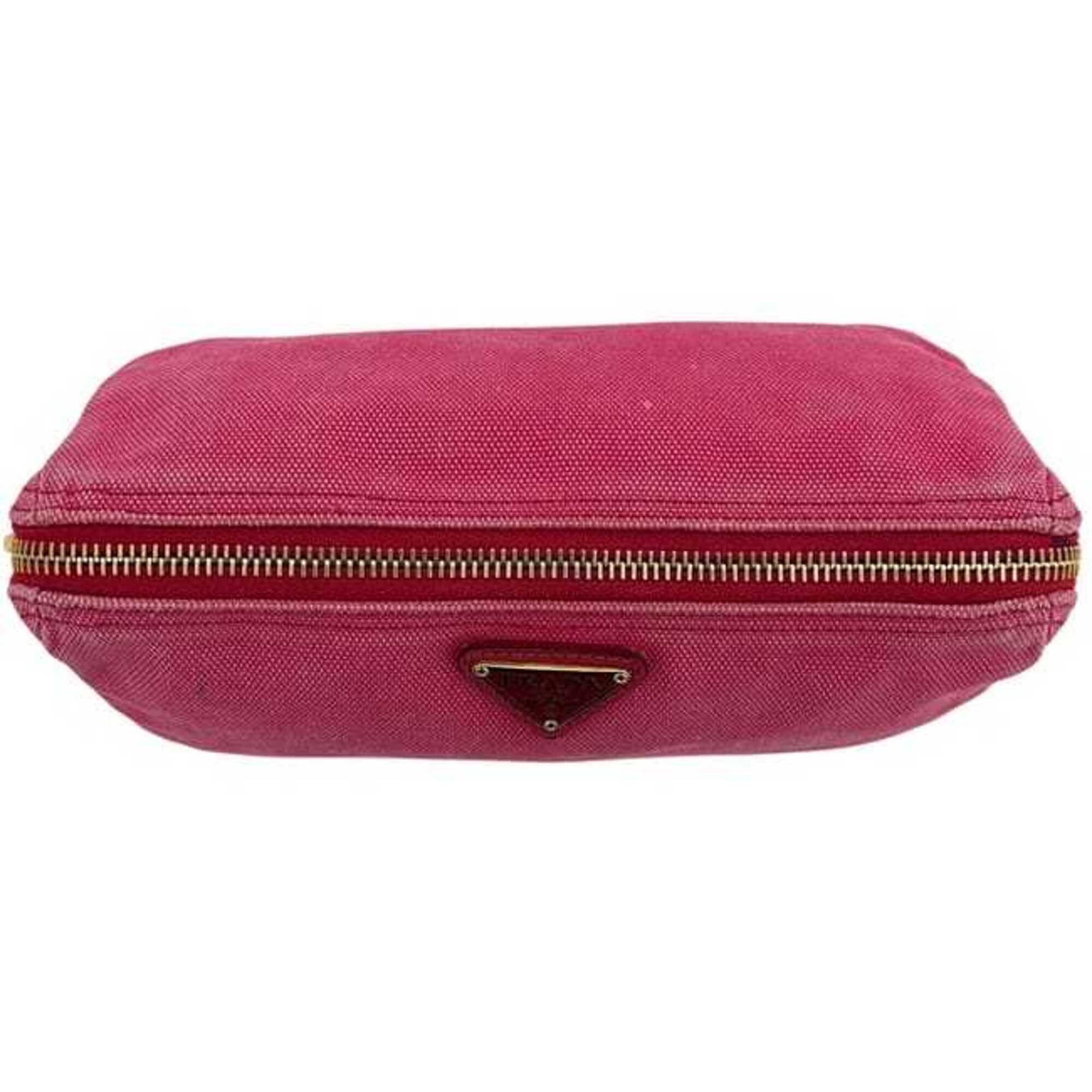 Prada Pink Canvas Pouch (Pre-Owned)