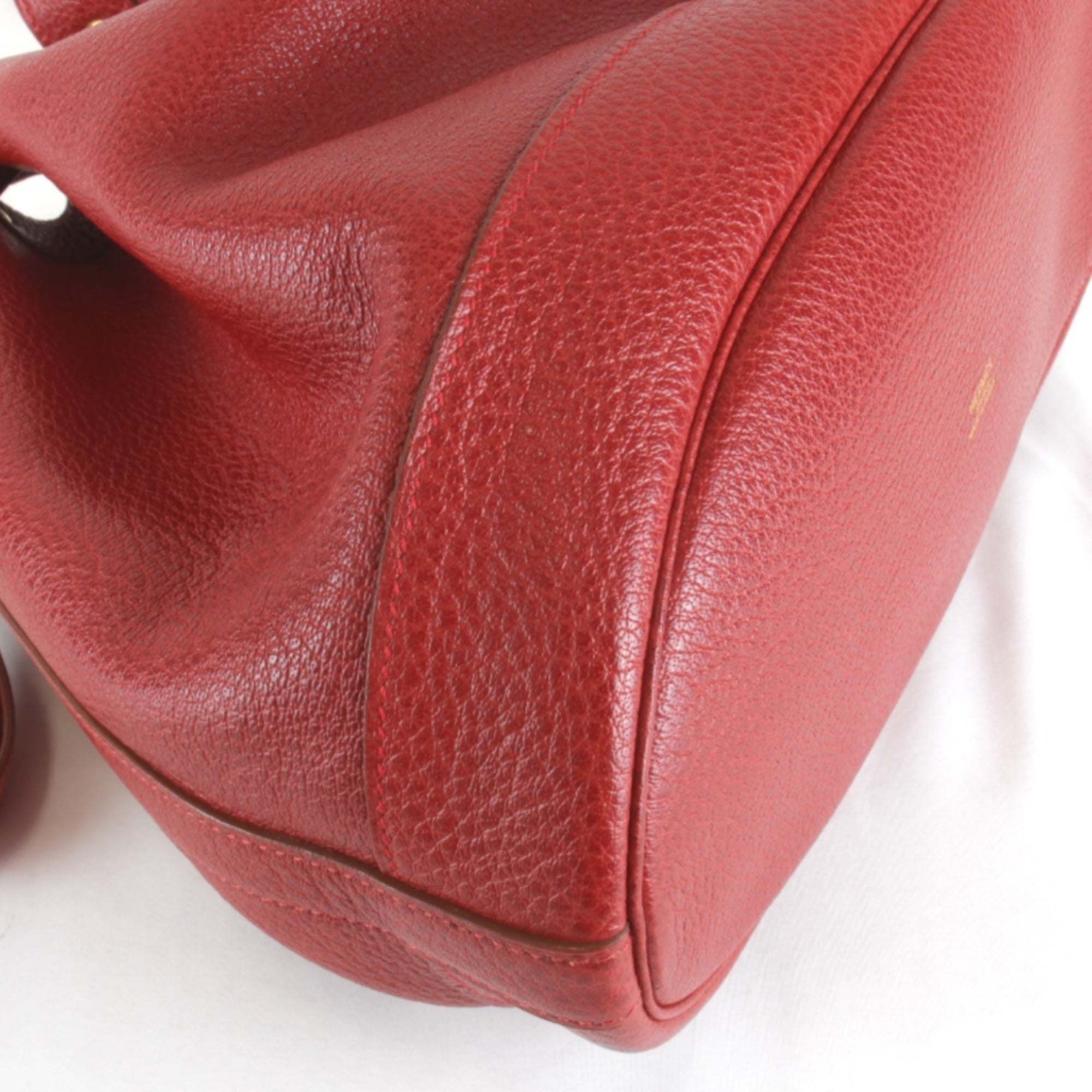 Hermes Red Color Leather Shoulder Bag (Pre-Owned)