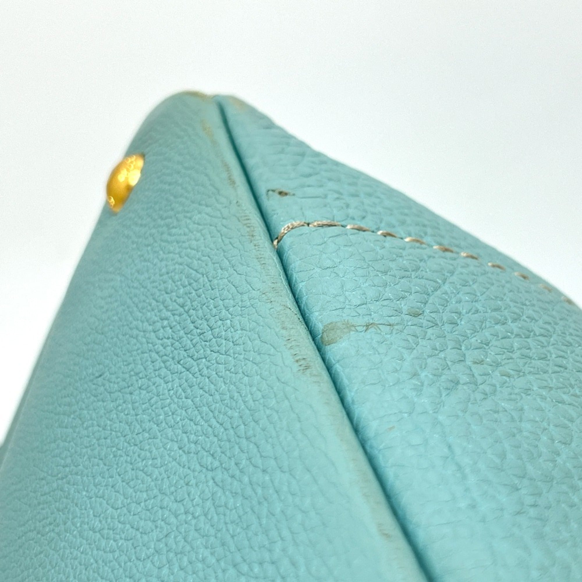 Prada Blue Canapa Handbag Tote Bag (Pre-Owned)