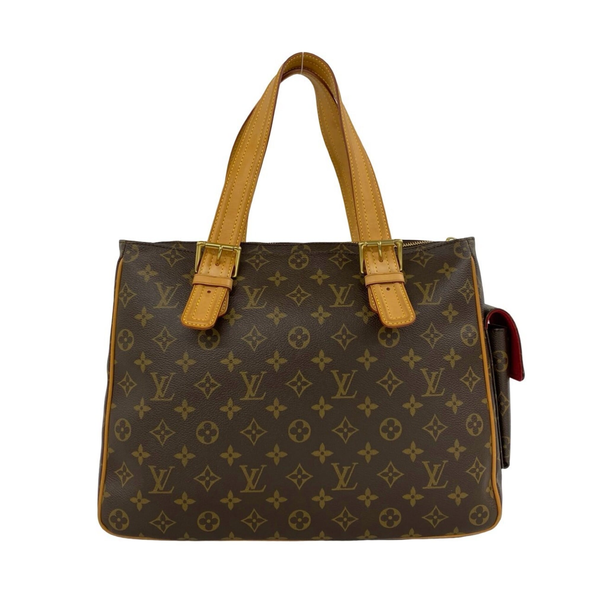Louis Vuitton Brown Leather Pvc Handbag Tote Bag (Pre-Owned)