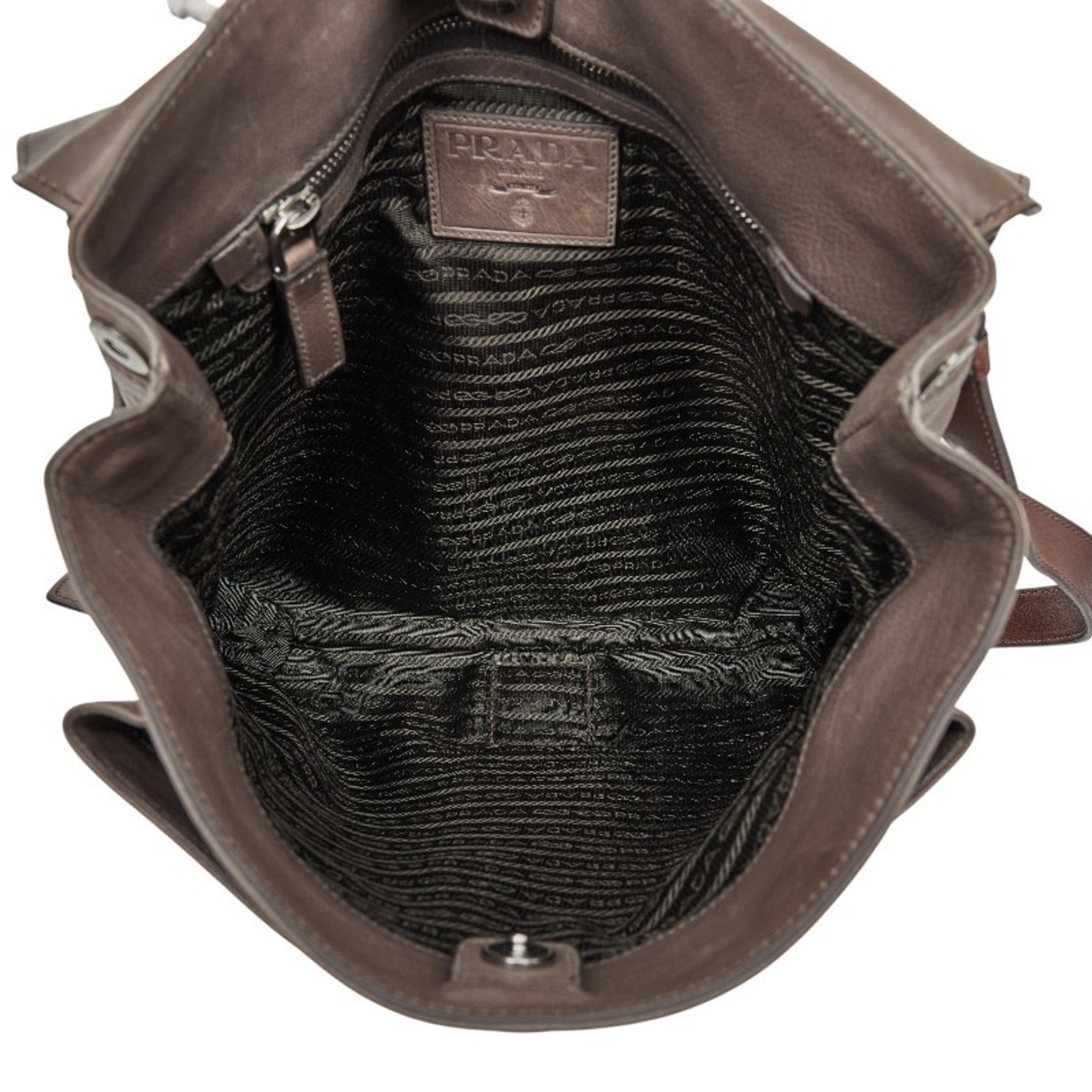 Prada Brown Leather Shoulder Bag (Pre-Owned)