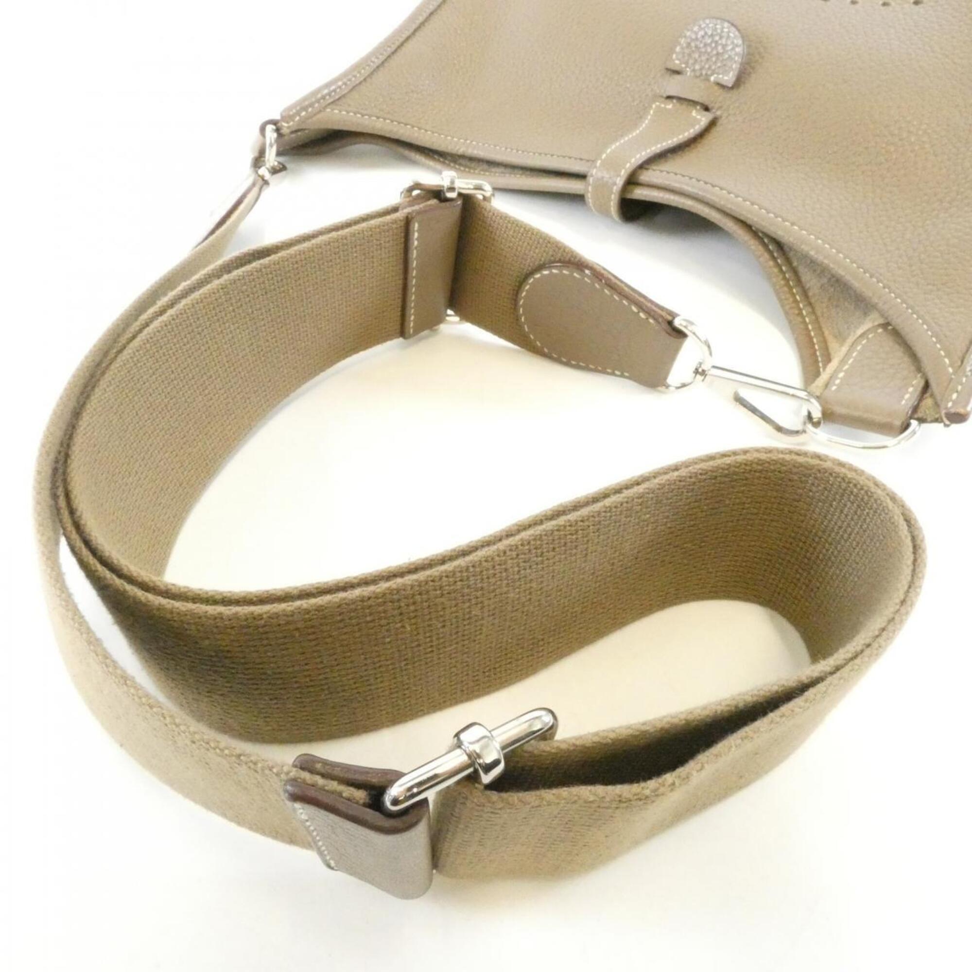Hermes Etoupe Gray Taurillon Clemence Leather Shoulder Bag (Pre-Owned)