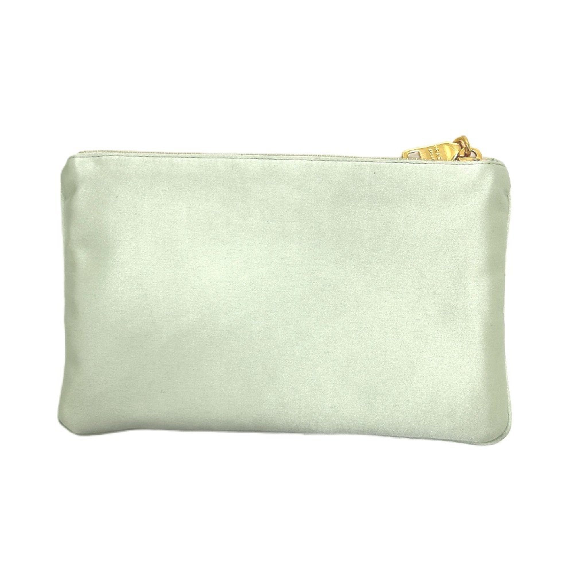 Prada Green Satin Clutch Bag (Pre-Owned)