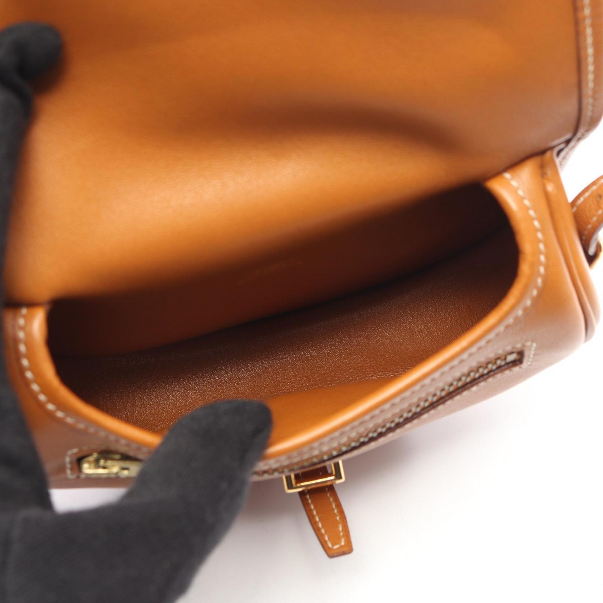 Hermes Brown Gold Brown Leather Gulliver Leather Handbag Shoulder Bag (Pre-Owned)