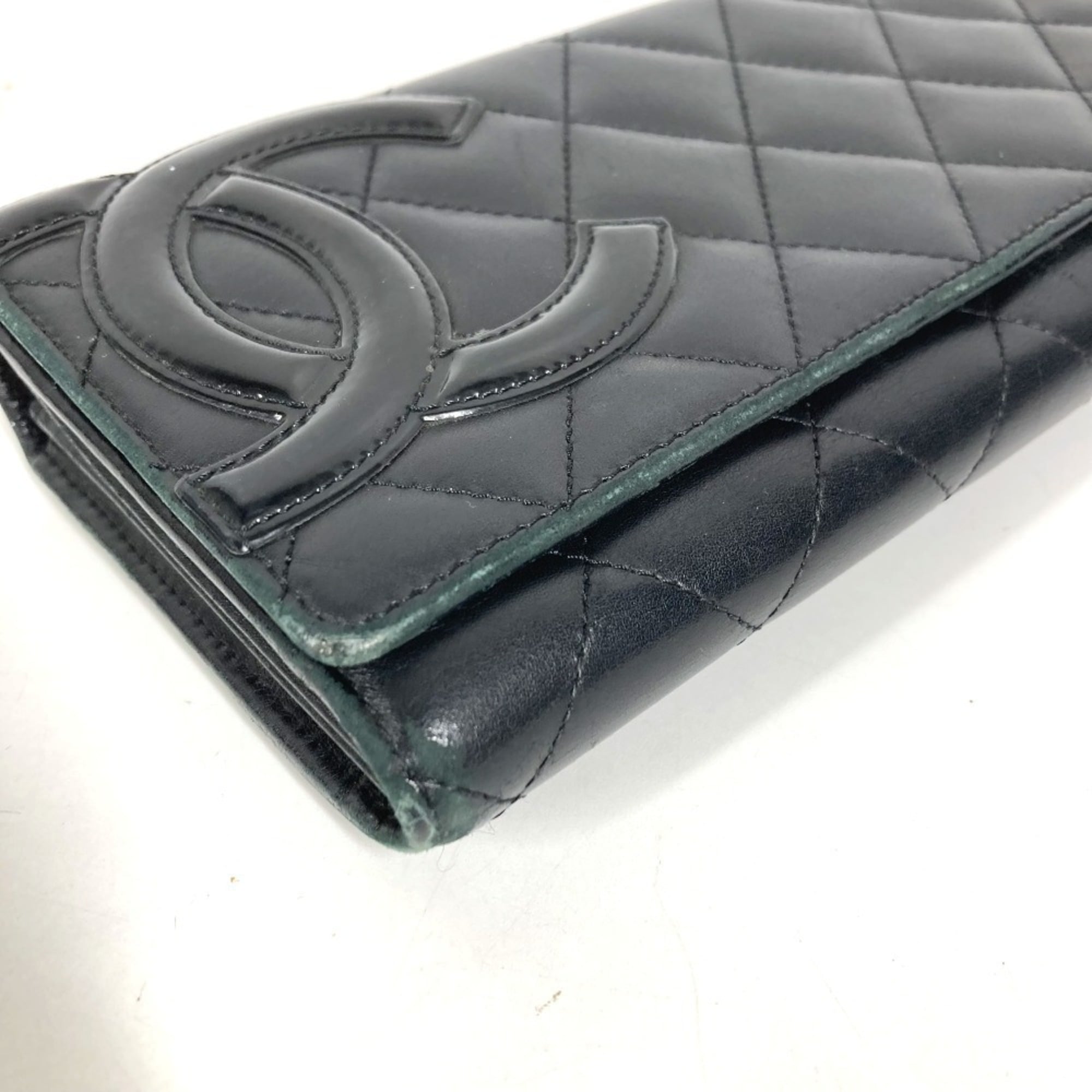 Chanel Black Cambon Ligne Leather Long Wallet (Bi-Fold) (Pre-Owned)