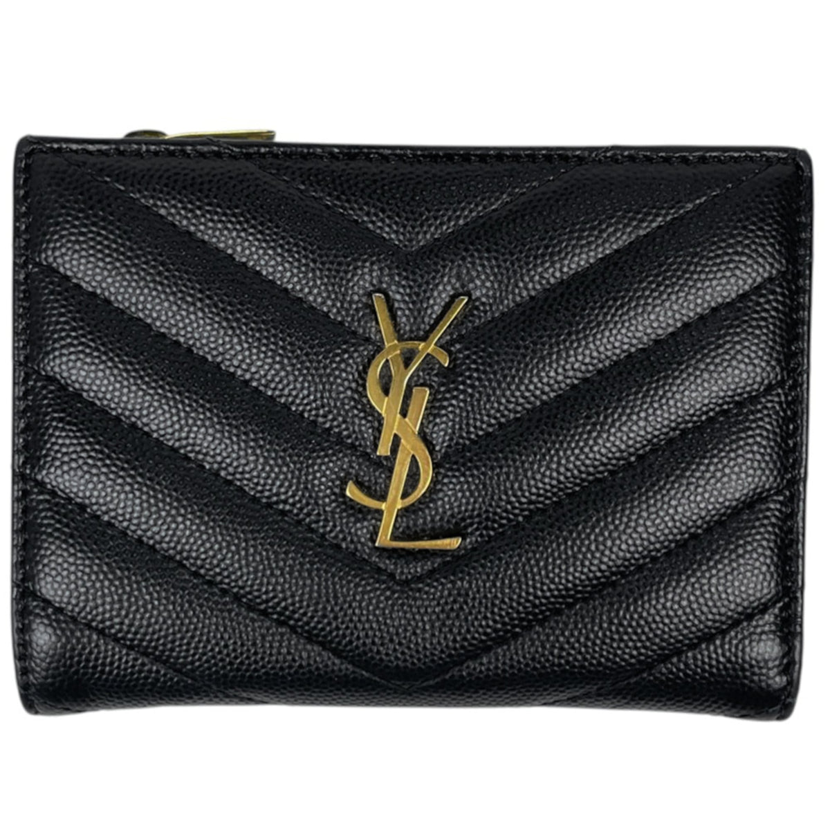 Yves Saint Laurent Black Leather Wallet (Bi-Fold) (Pre-Owned)