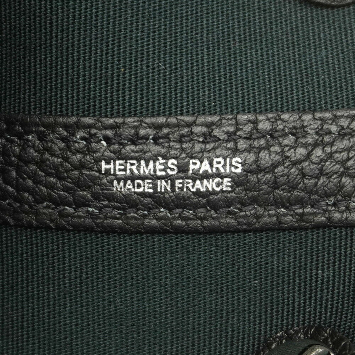 Hermes Black Khaki Toile Officier Negonda Leather Tote Bag (Pre-Owned)