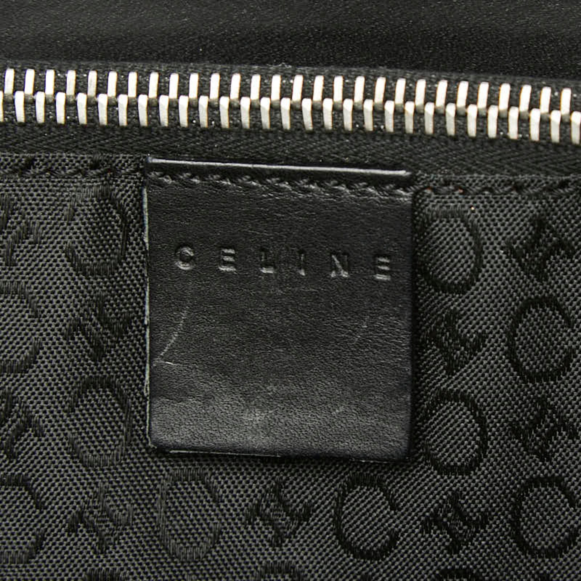 Celine Black Canvas Leather Shoulder Bag Tote Bag (Pre-Owned)