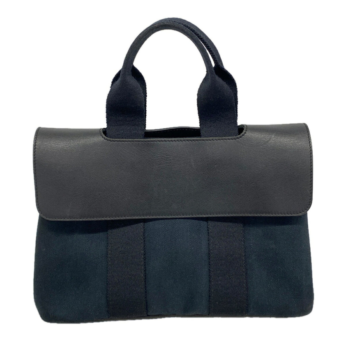 Hermes Black Toile Chevron Tote Bag (Pre-Owned)