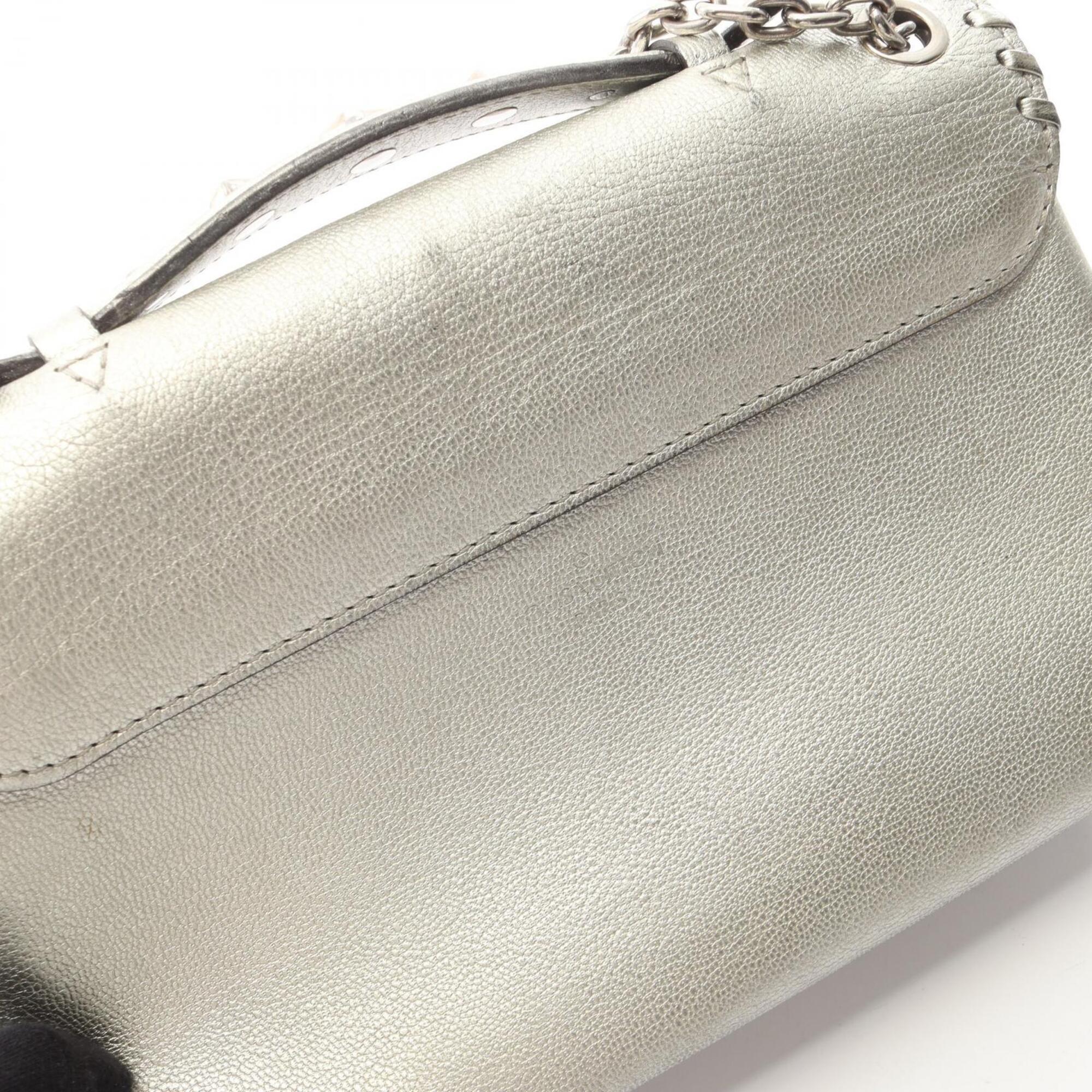 Louis Vuitton Silver Leather Handbag Shoulder Bag (Pre-Owned)