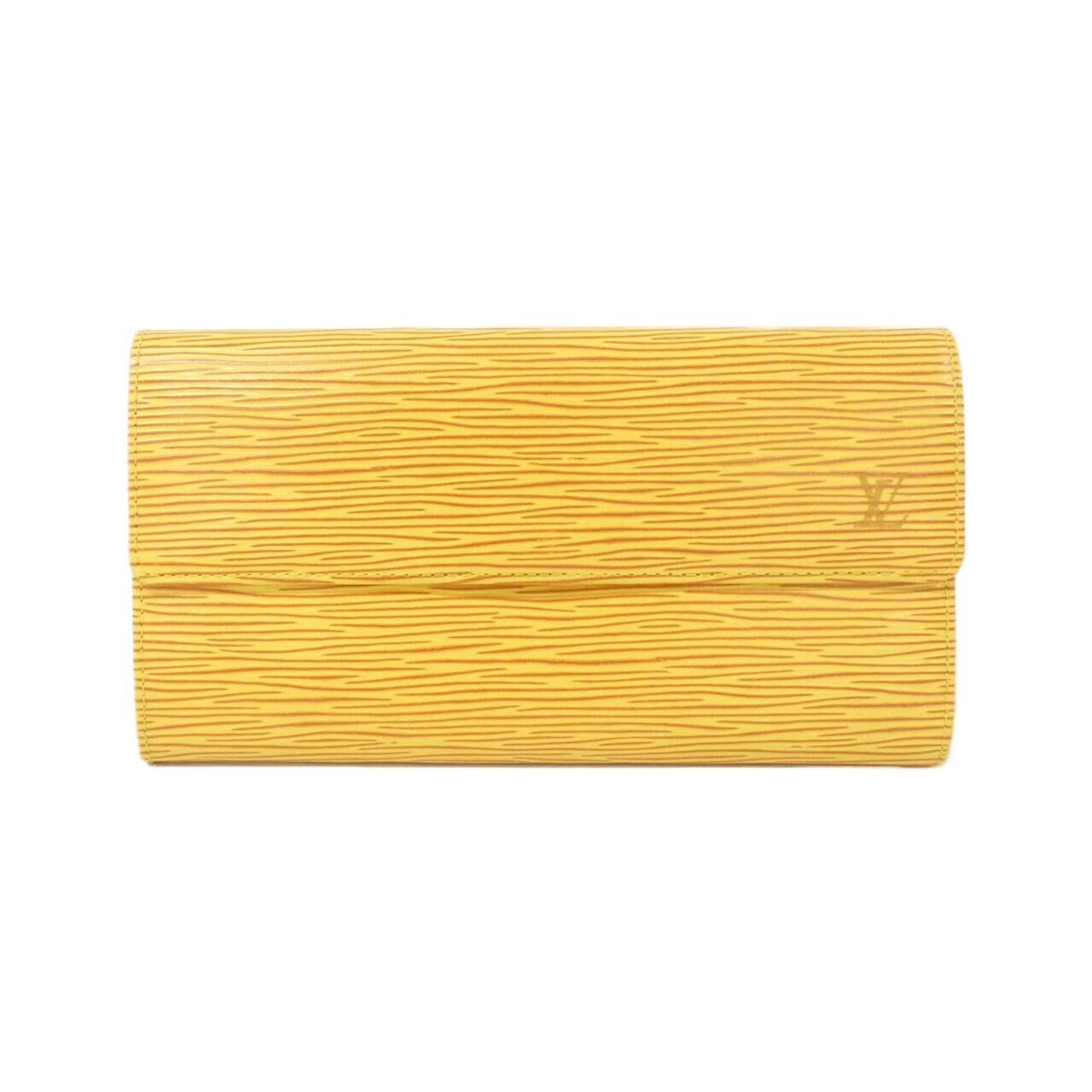 Louis Vuitton Yellow Leather Long Wallet (Bi-Fold) (Pre-Owned)