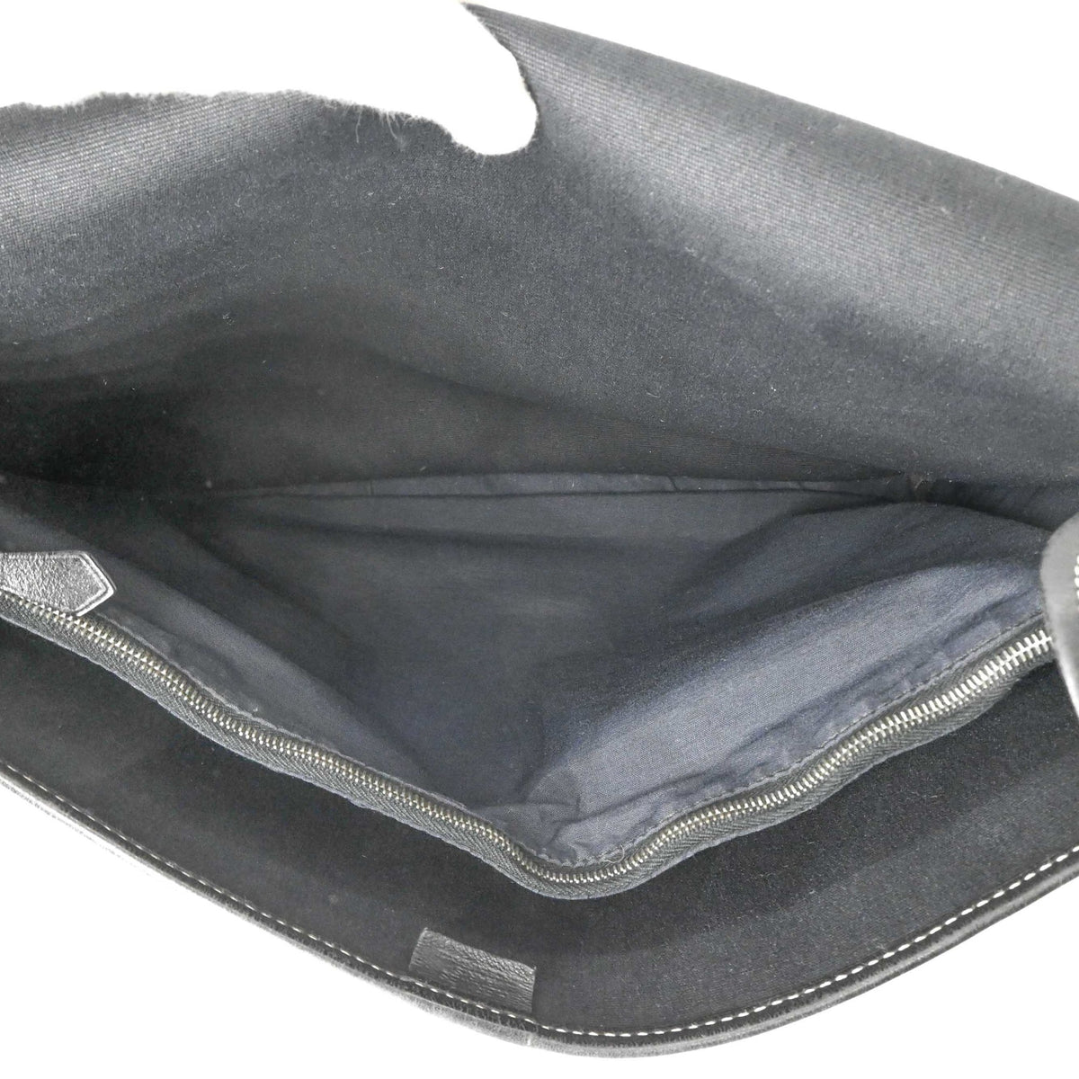 Hermes Buenaventura Black Toile H Leather Messenger Bag Shoulder Bag (Pre-Owned)