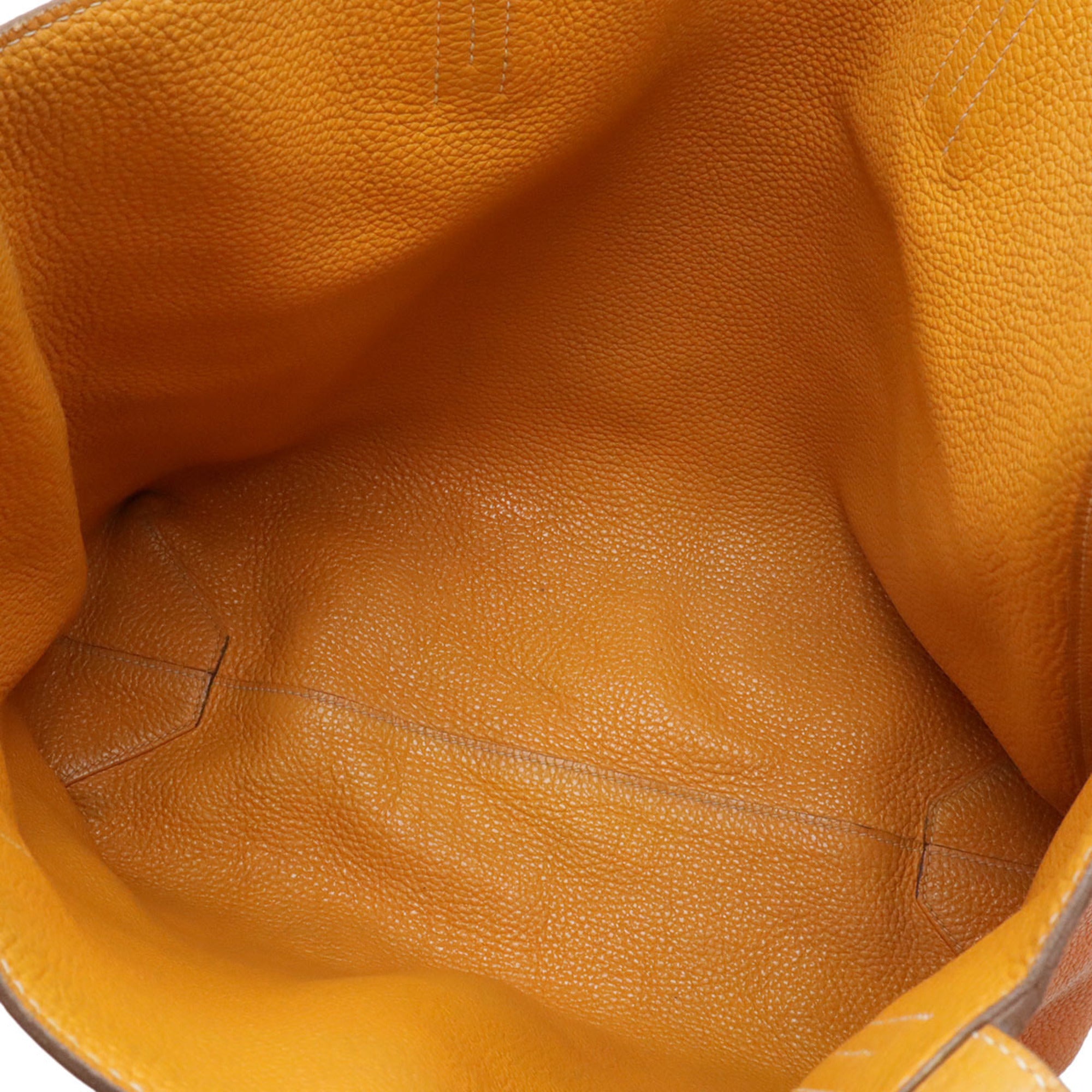 Hermes Orange Yellow Taurillon Clemence Leather Tote Bag (Pre-Owned)