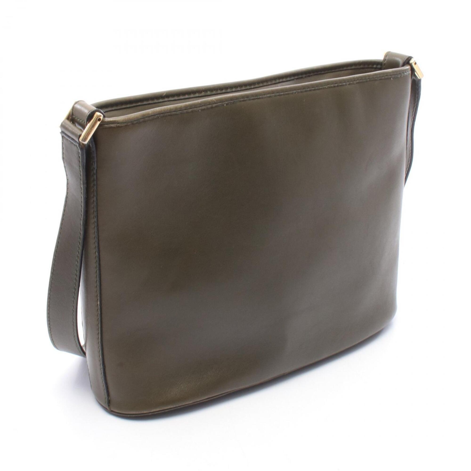 Celine Khaki Leather Handbag Shoulder Bag (Pre-Owned)