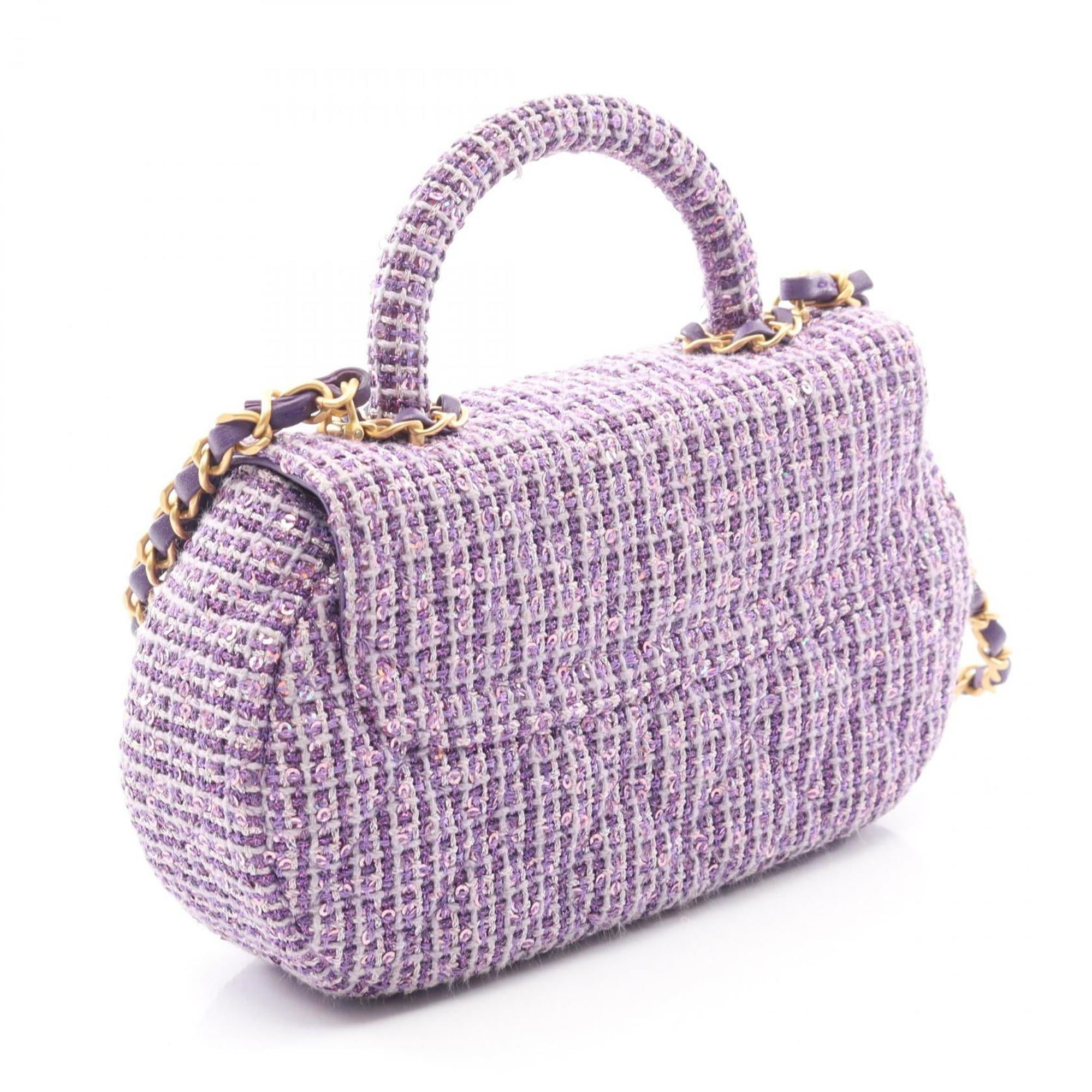 Chanel Purple Fabric Shoulder Bag (Pre-Owned)