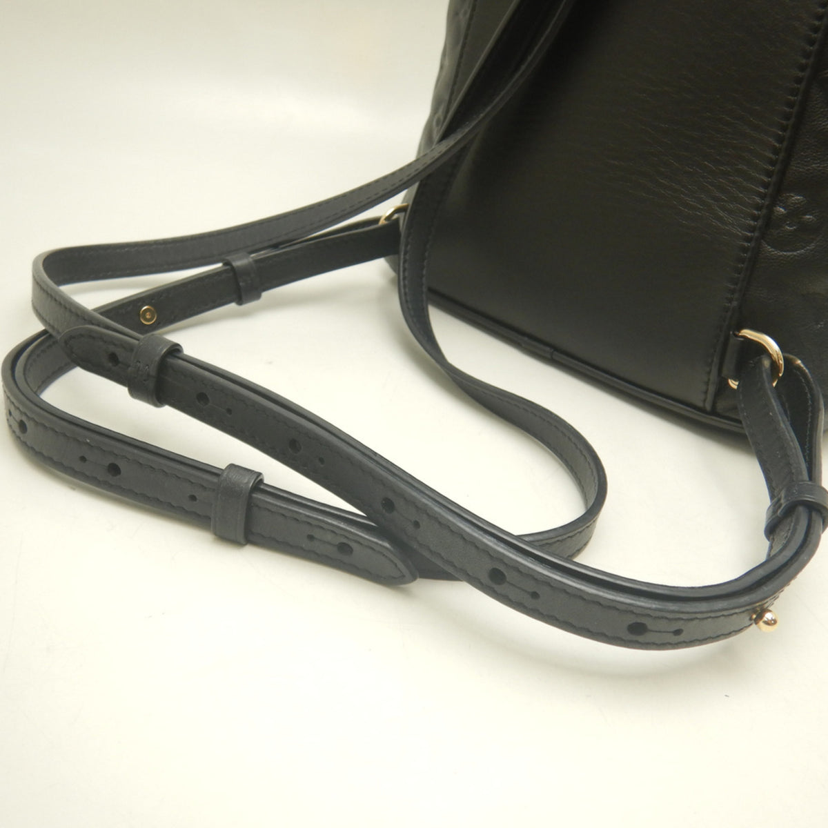 Louis Vuitton Noir Leather Backpack (Pre-Owned)