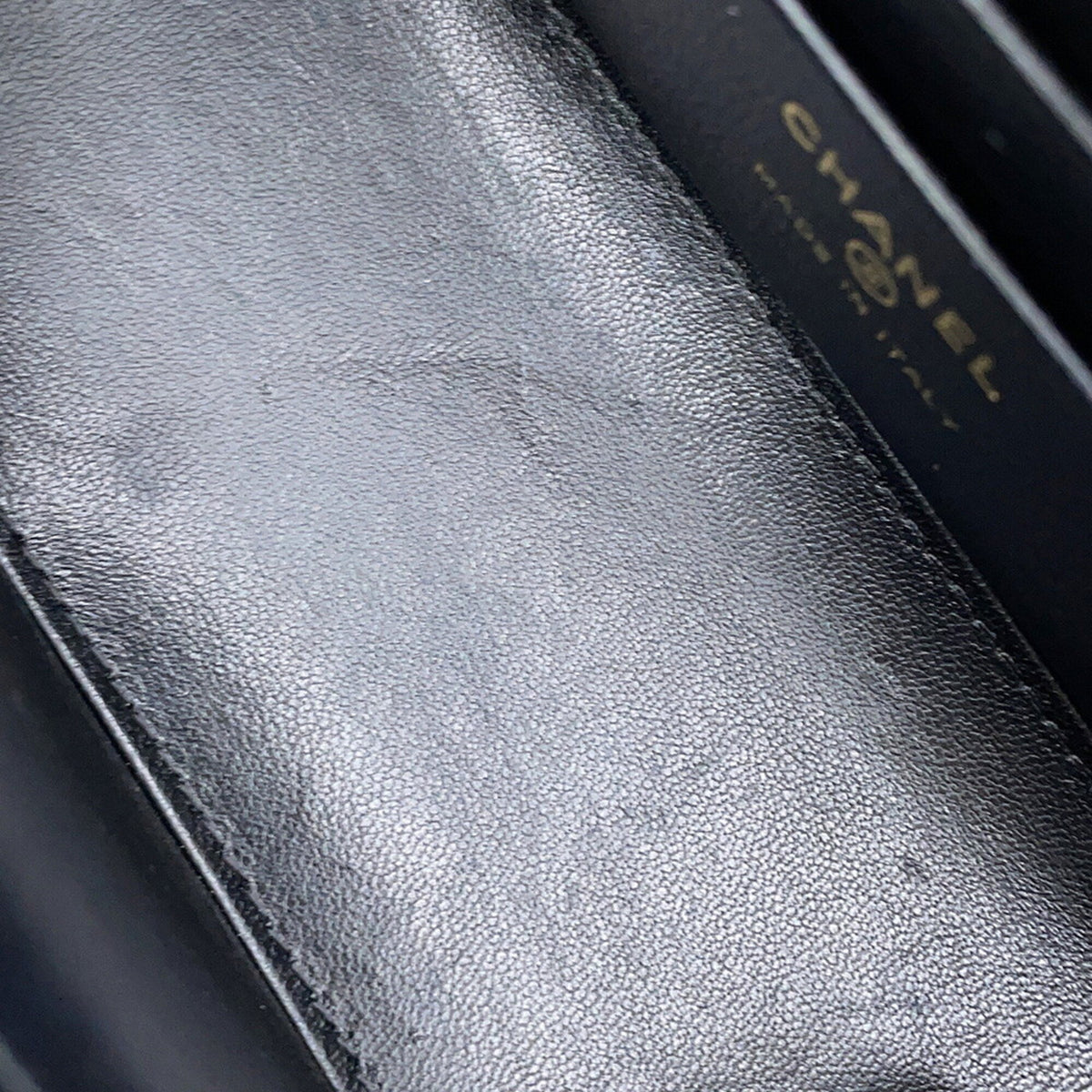Chanel Gray Navy Tweed Leather Handbag Shoulder Bag (Pre-Owned)
