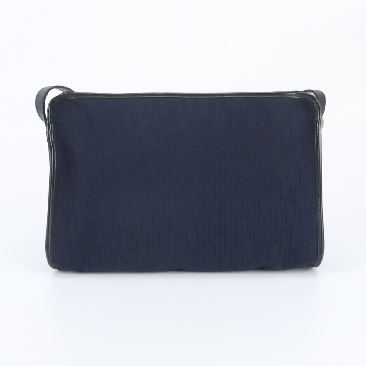 Christian Dior Navy Leather Canvas Shoulder Bag (Pre-Owned)