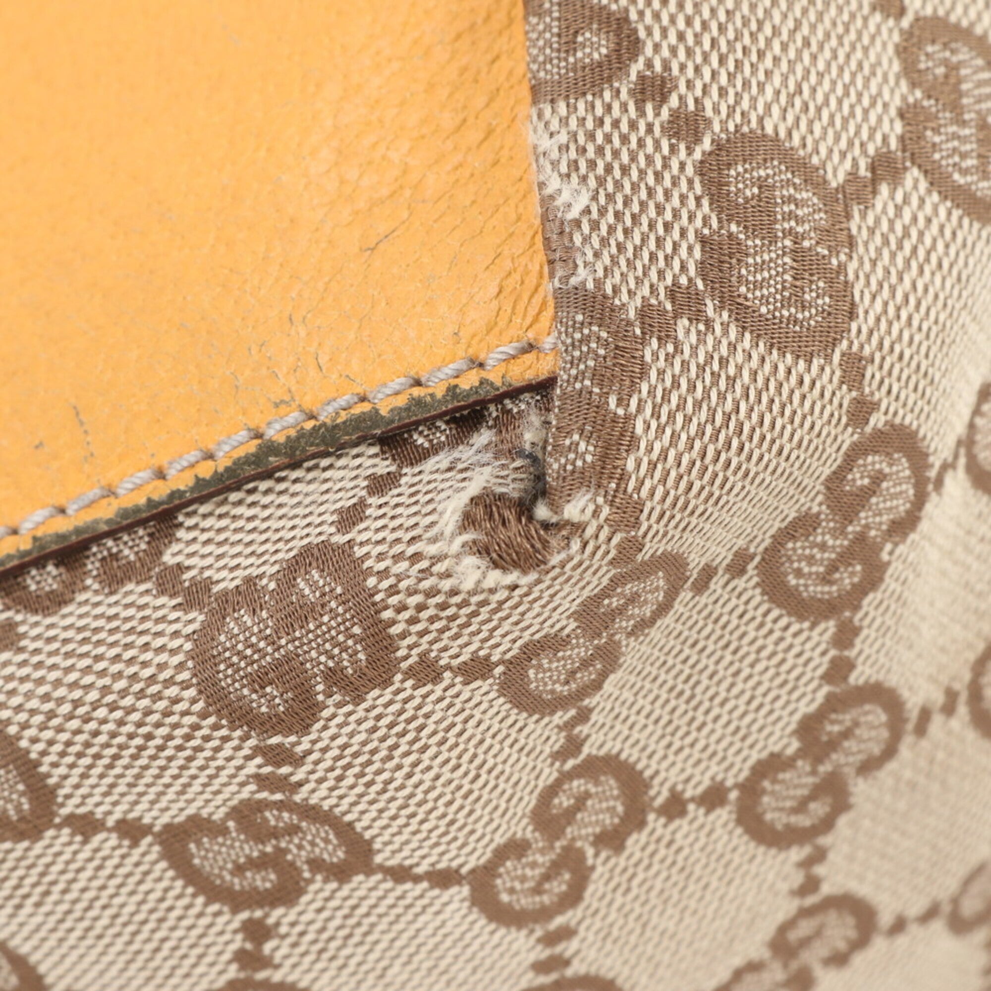 Gucci Gg Canvas Brown Gg Canvas Leather Tote Bag (Pre-Owned)