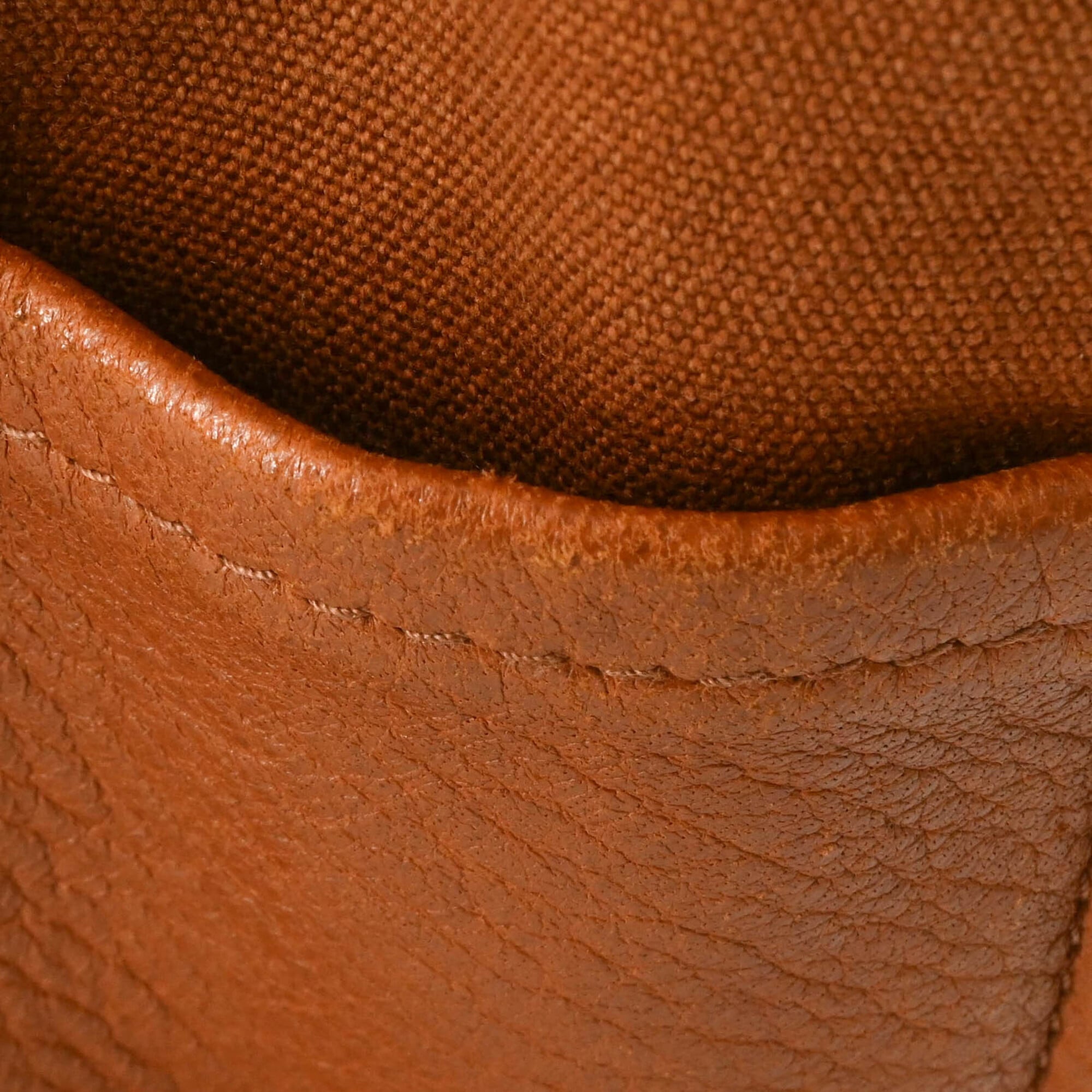Hermes Fourre Tout Brown Canvas Leather Handbag (Pre-Owned)