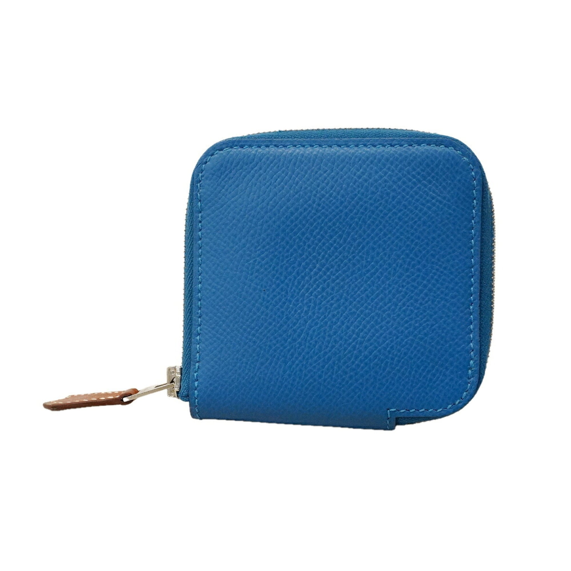 Hermes Blue Leather Coin Purse/Coin Case (Pre-Owned)