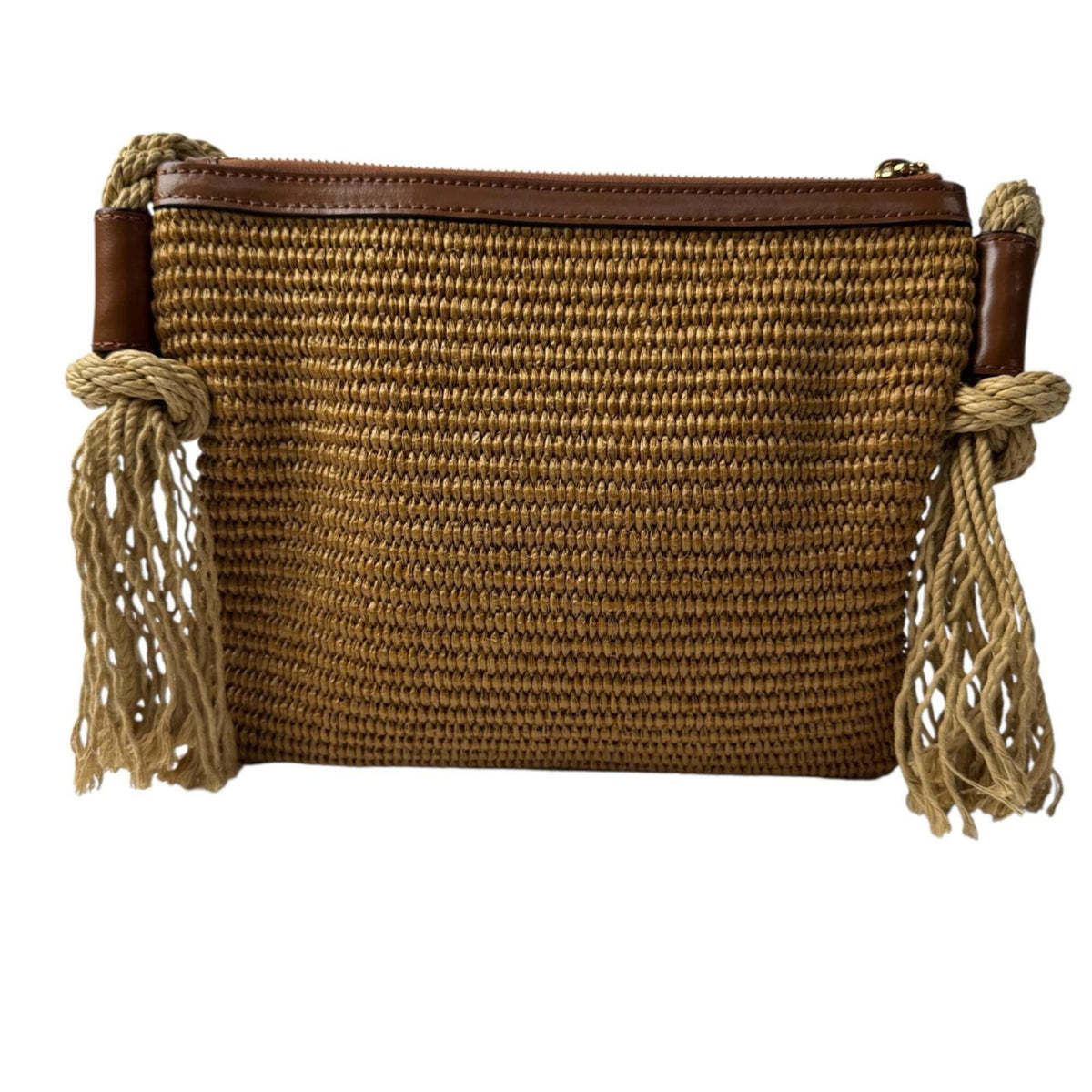 Marni Brown Raffia Cotton Leather Shoulder Bag (Pre-Owned)