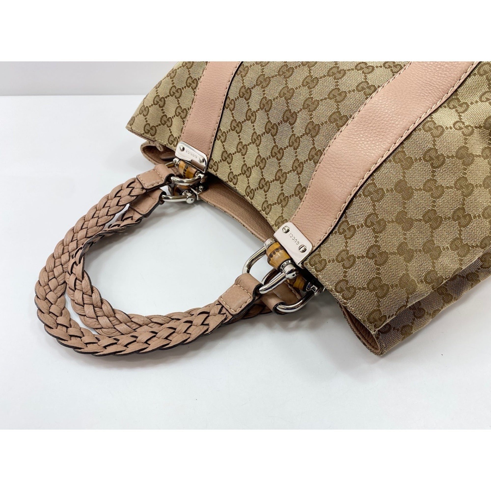 Gucci Beige Pink Tote Bag (Pre-Owned)