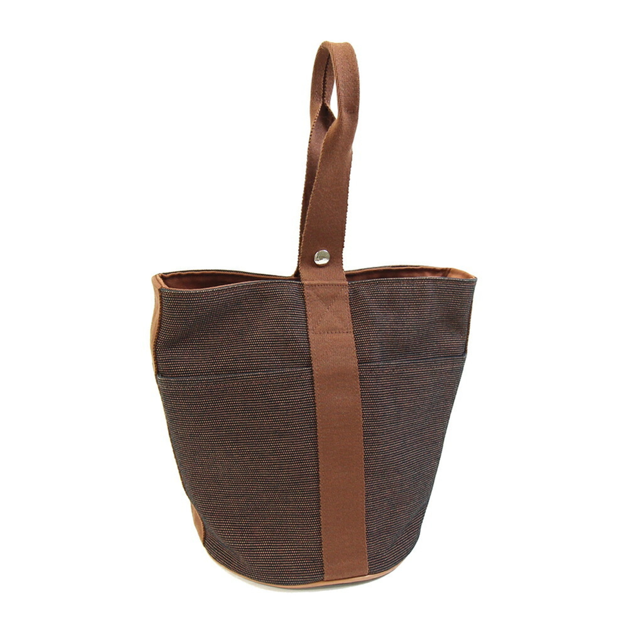 Hermes Saxon Brown Toile H Handbag (Pre-Owned)