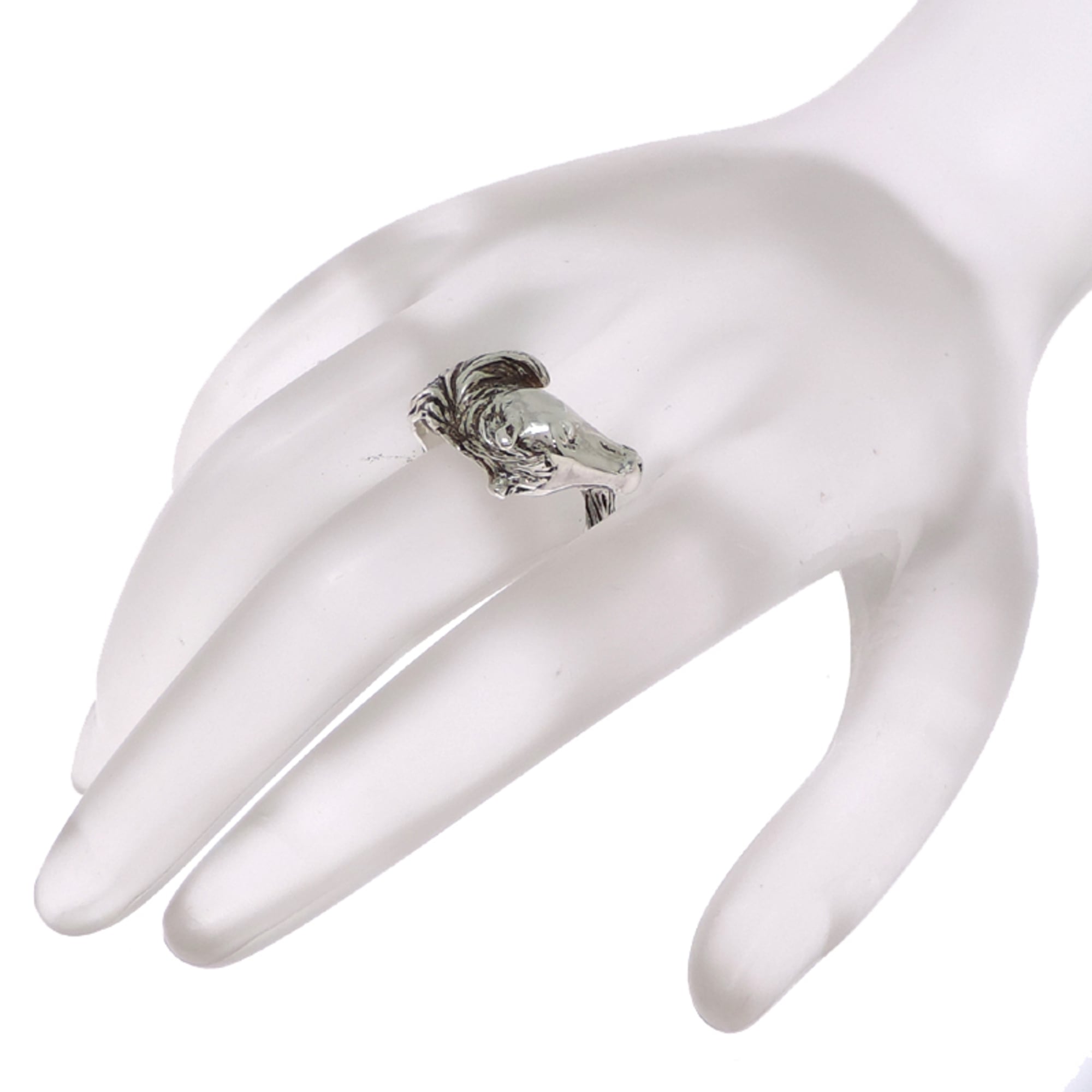 Hermes Silver 925 Band Ring (Pre-Owned)