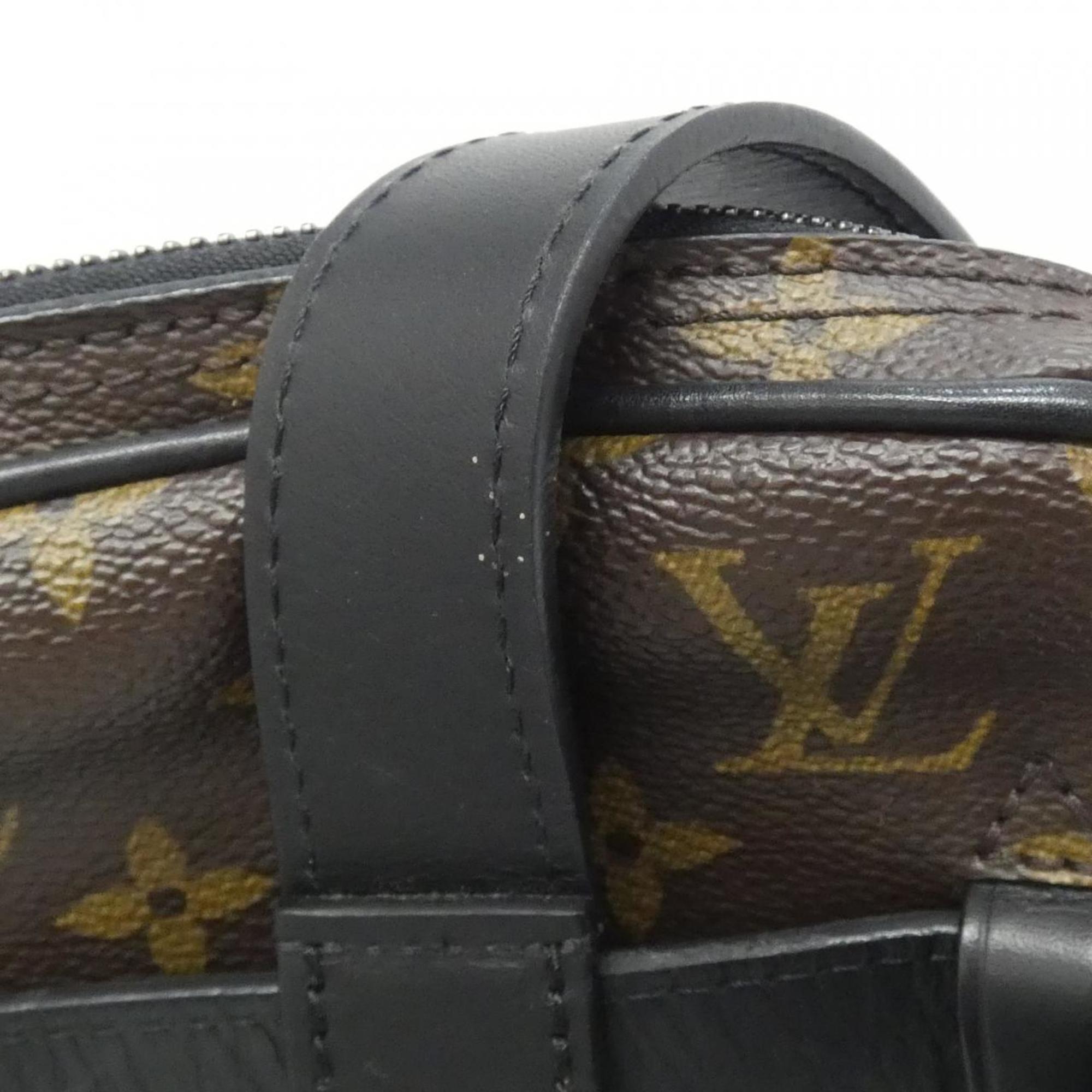 Louis Vuitton Black Brown Coated Canvas Shoulder Bag (Pre-Owned)