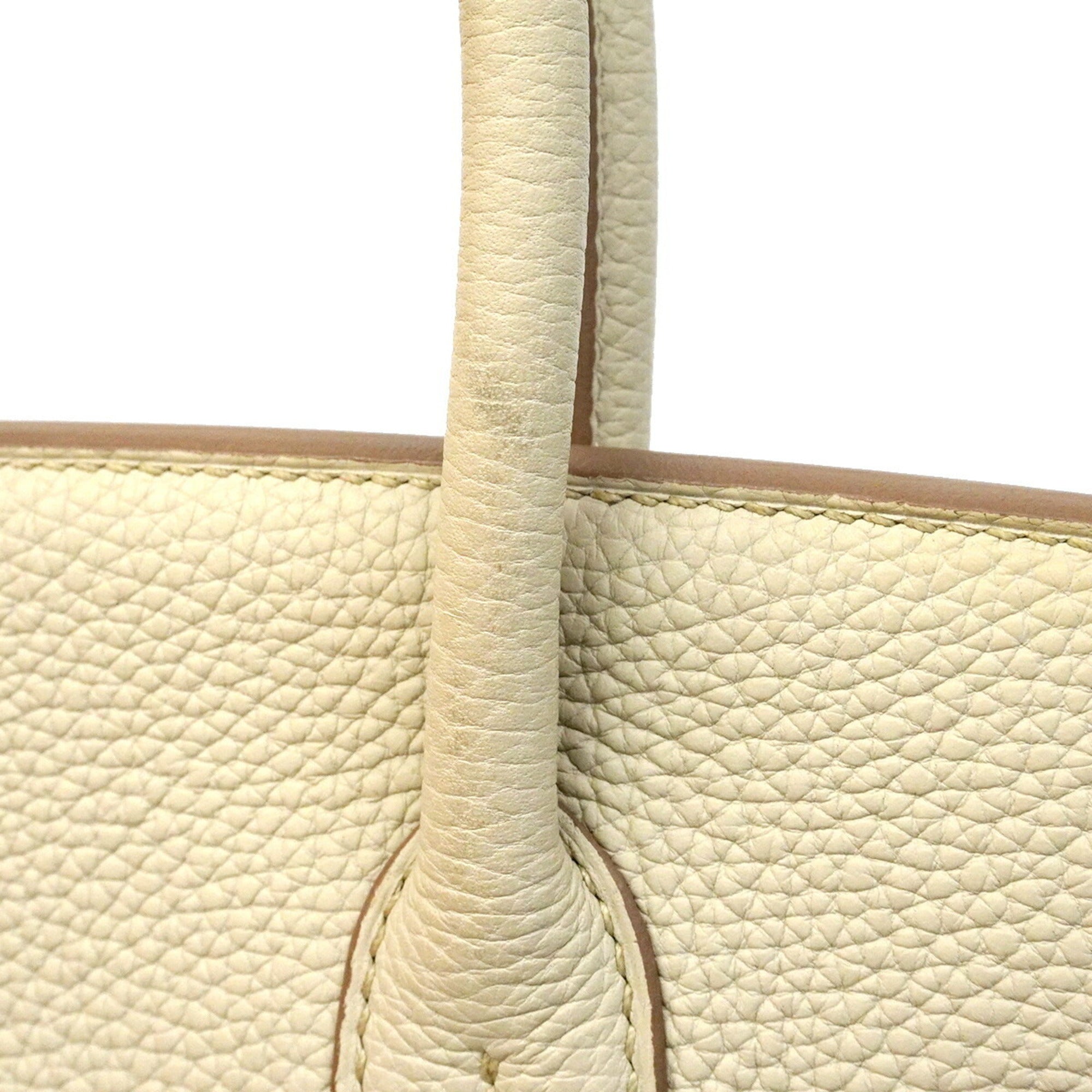 Hermes Gray Taurillon Clemence Leather Handbag (Pre-Owned)
