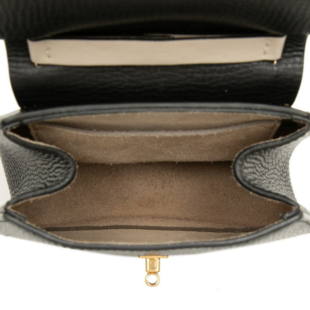 Chloé Drew Black White Leather Shoulder Bag (Pre-Owned)