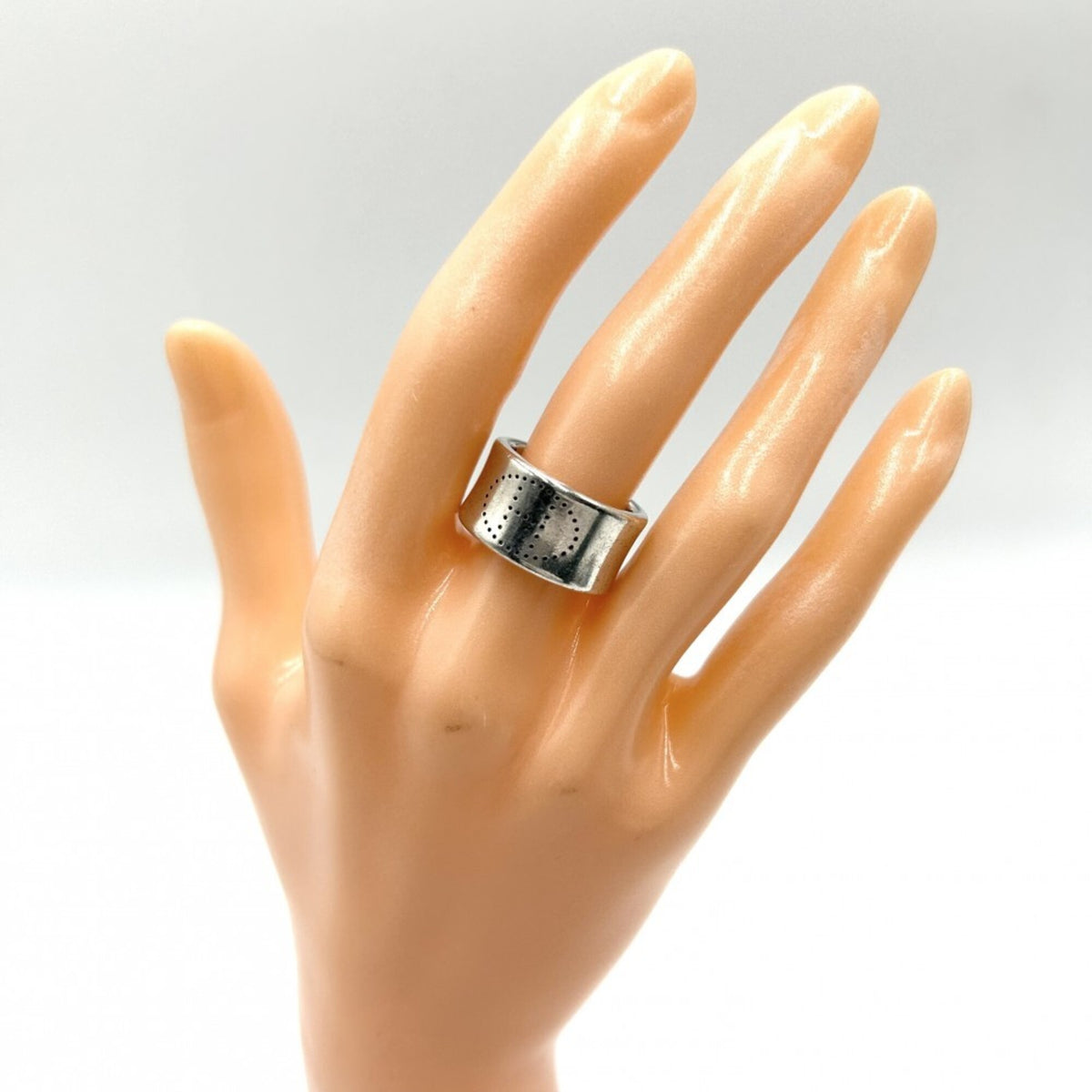 Hermes Silver Silver 925 Band Ring (Pre-Owned)