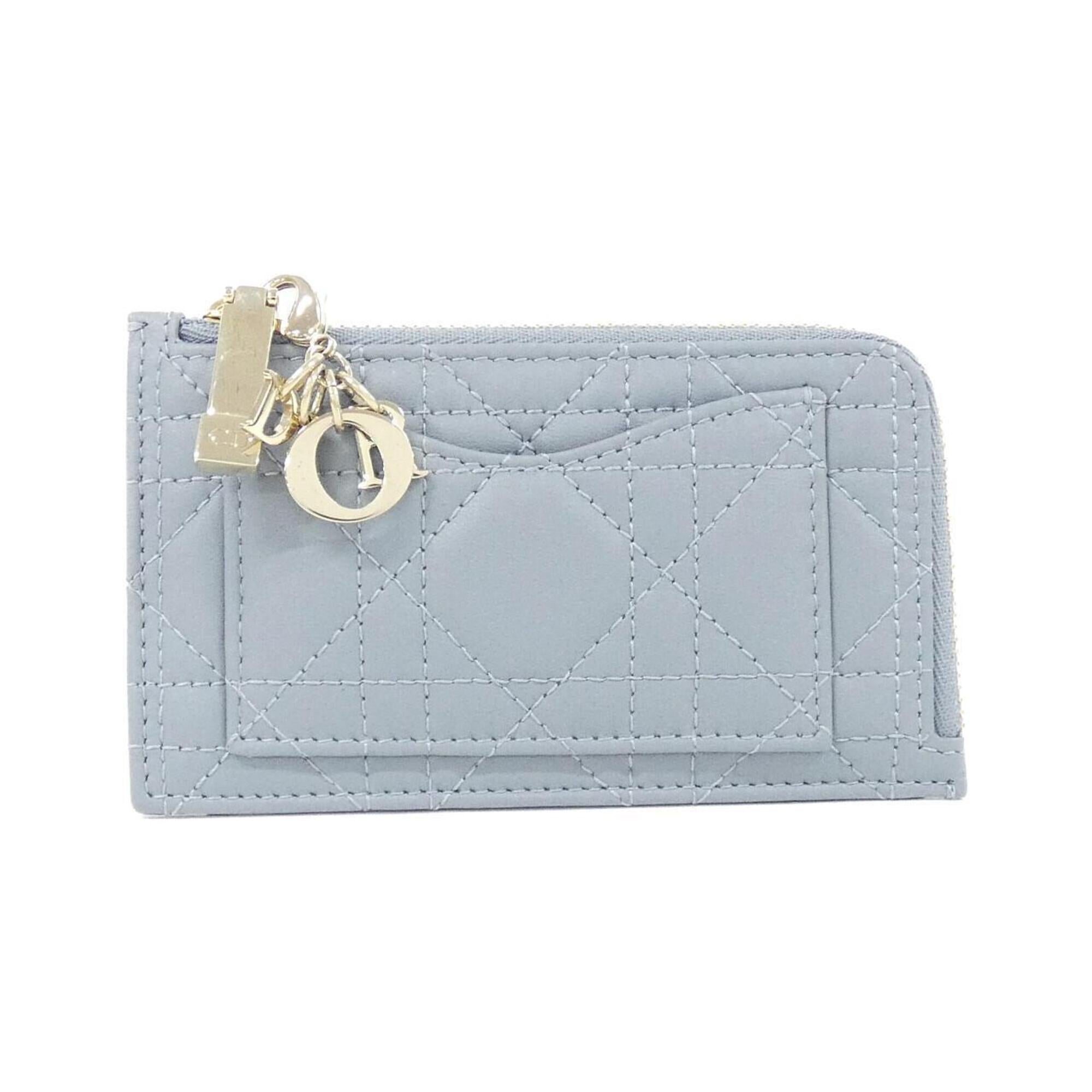 Christian Dior Blue Leather Coin Purse/Coin Case (Pre-Owned)