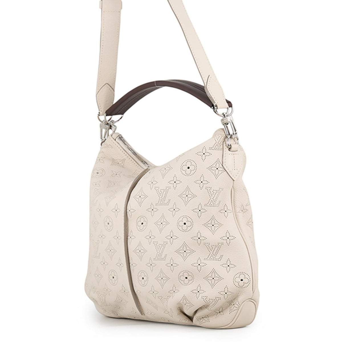 Louis Vuitton Cream Monogram Mahina Leather Handbag Shoulder Bag (Pre-Owned)