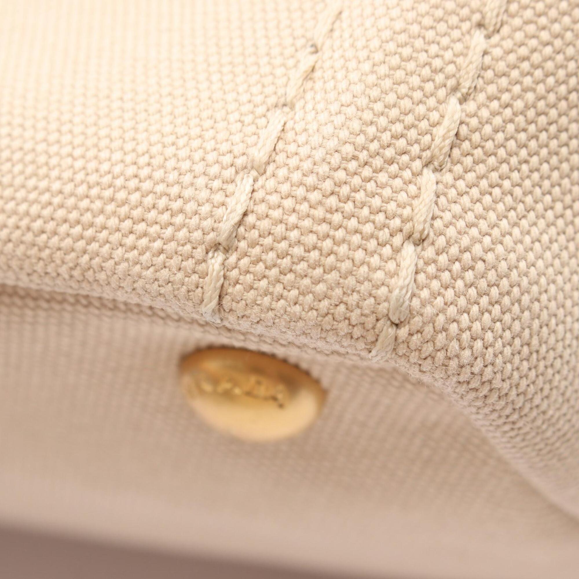 Prada Beige Canvas Handbag Tote Bag (Pre-Owned)